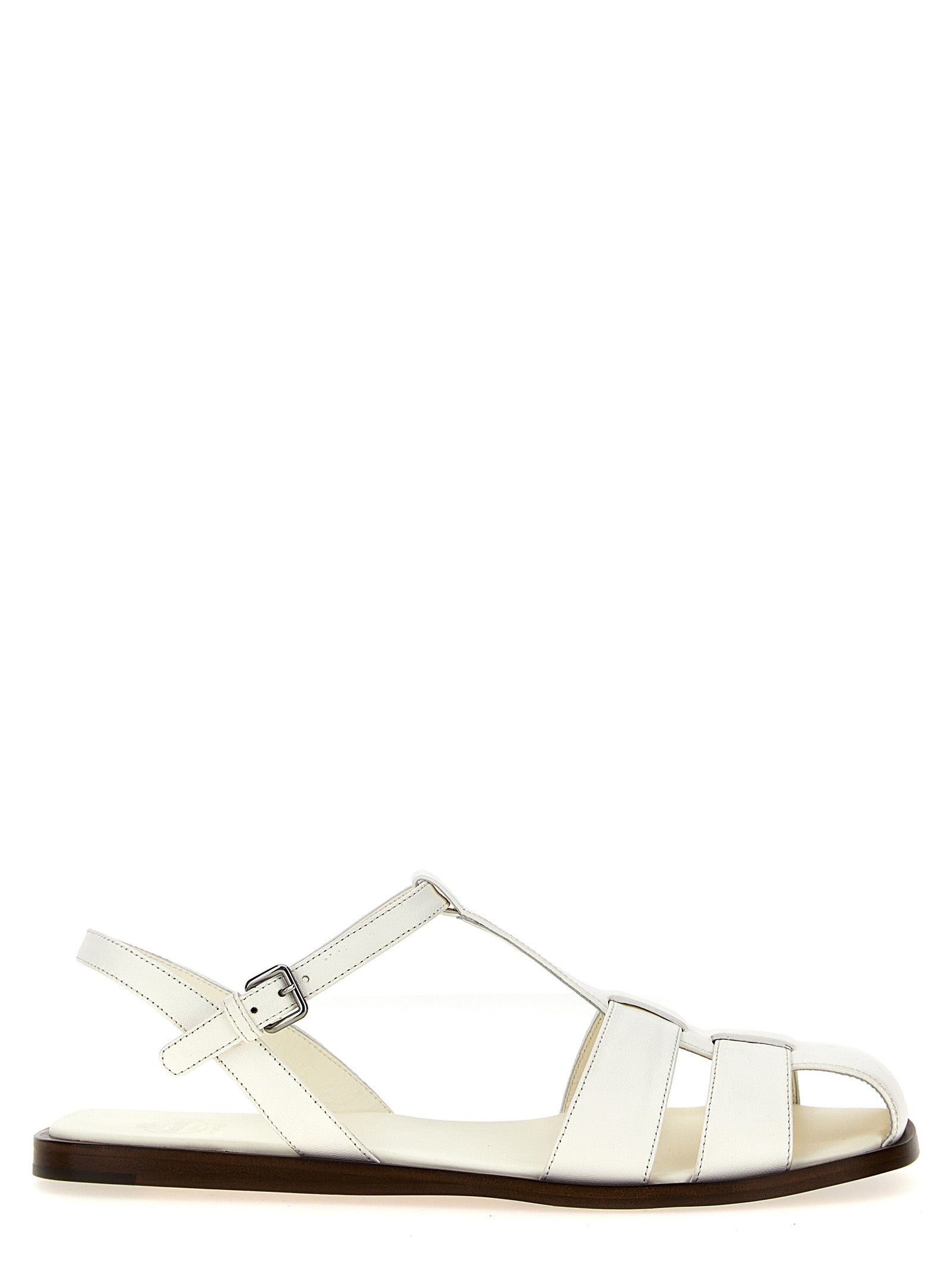 Church's White Lamb Leather Flat Women's Sandals