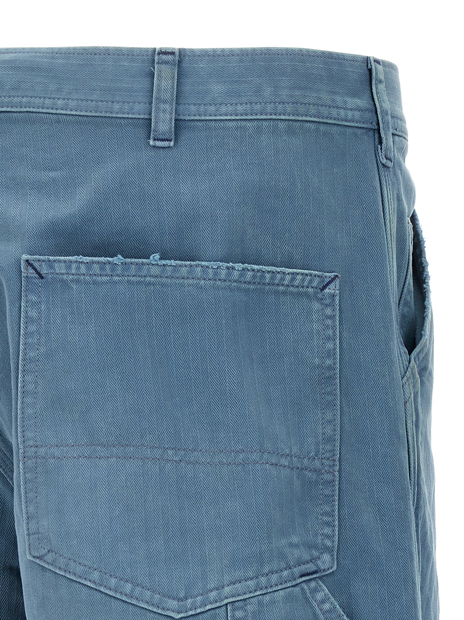 Maison Margiela Blue Cotton Straight-Leg Men's Jeans