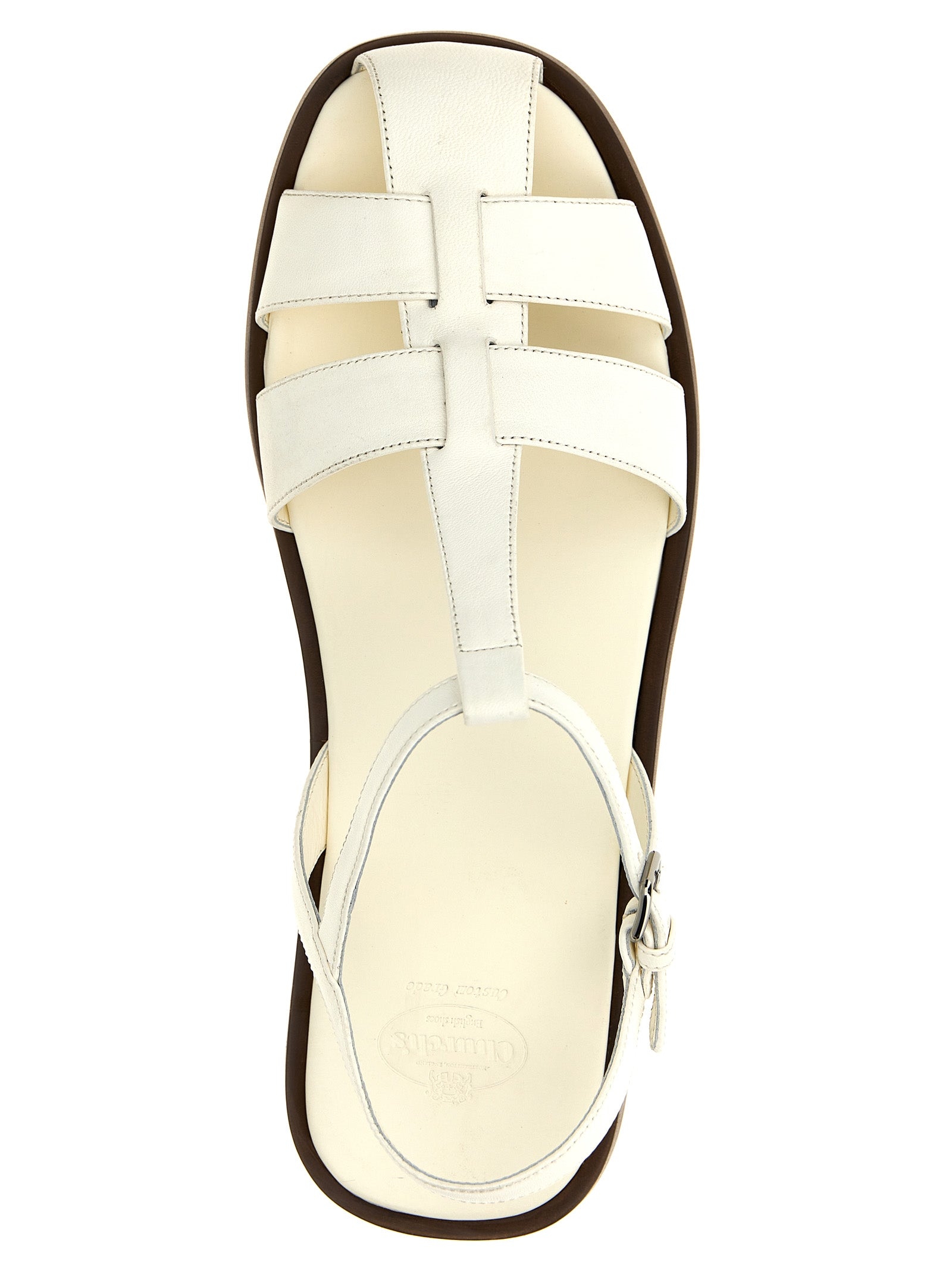 Church's White Lamb Leather Flat Women's Sandals