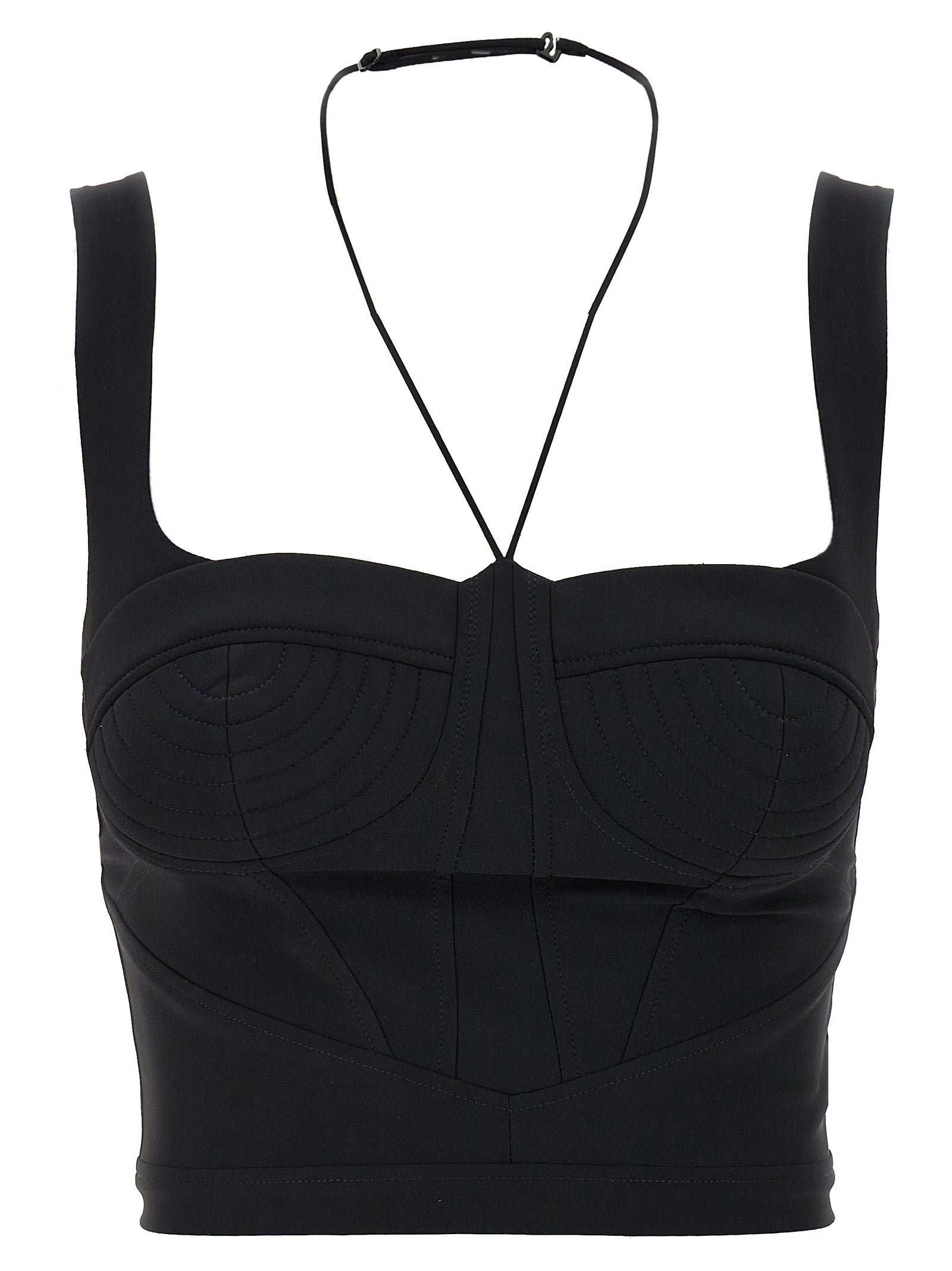 Nensi Dojaka Black Polyamide Tank Women's Tops