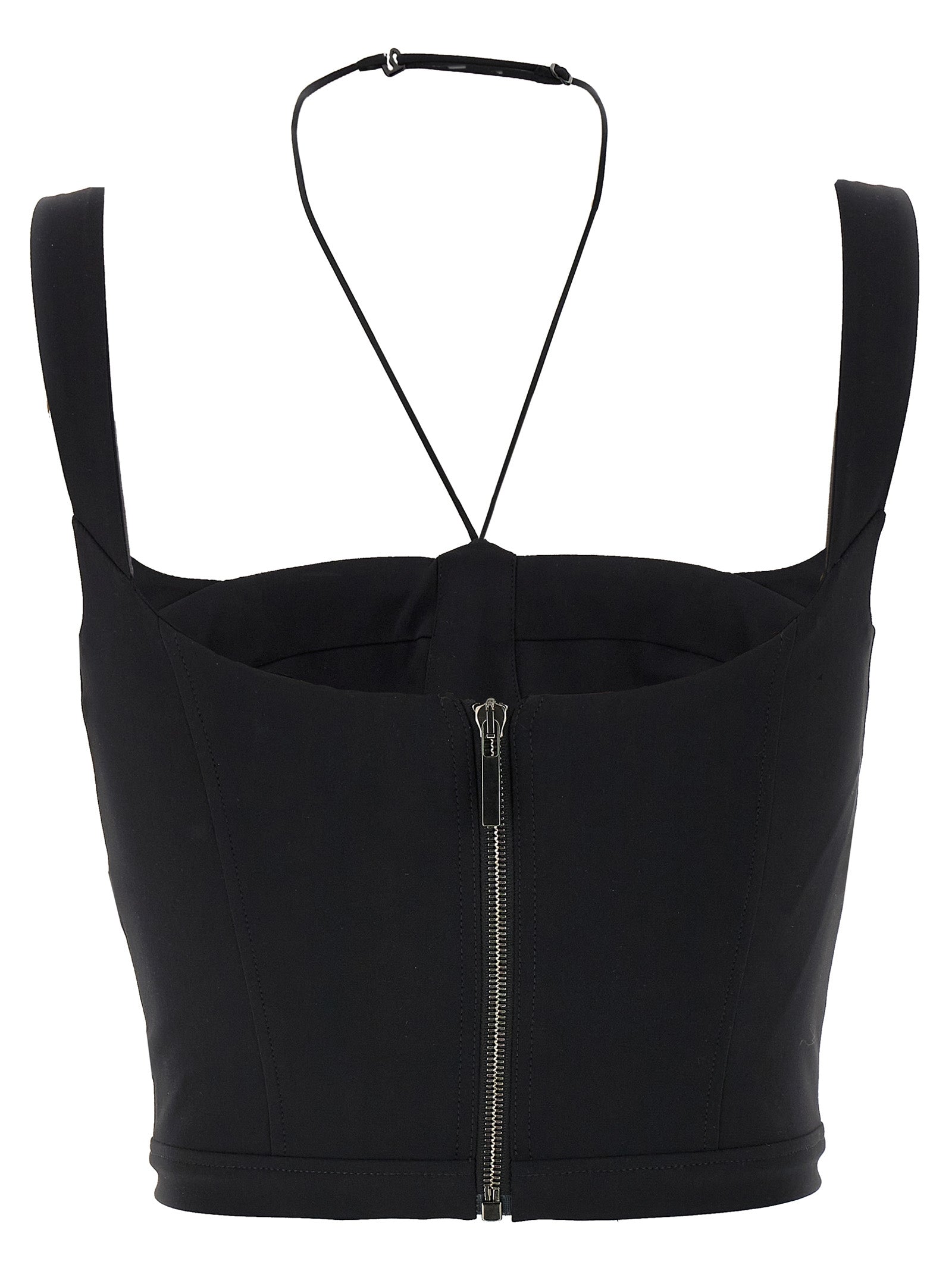 Nensi Dojaka Black Polyamide Tank Women's Tops
