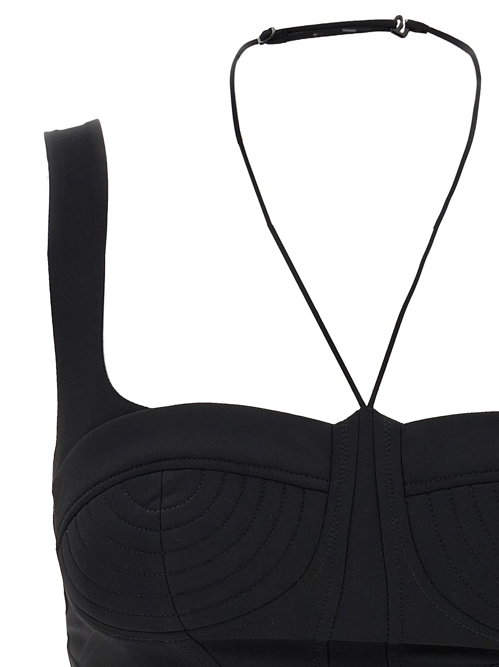 Nensi Dojaka Black Polyamide Tank Women's Tops
