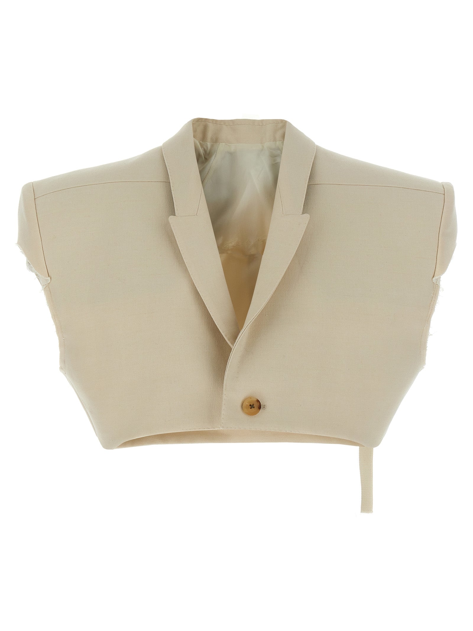 Rick Owens Beige Cotton Sleeveless Women's Jacket