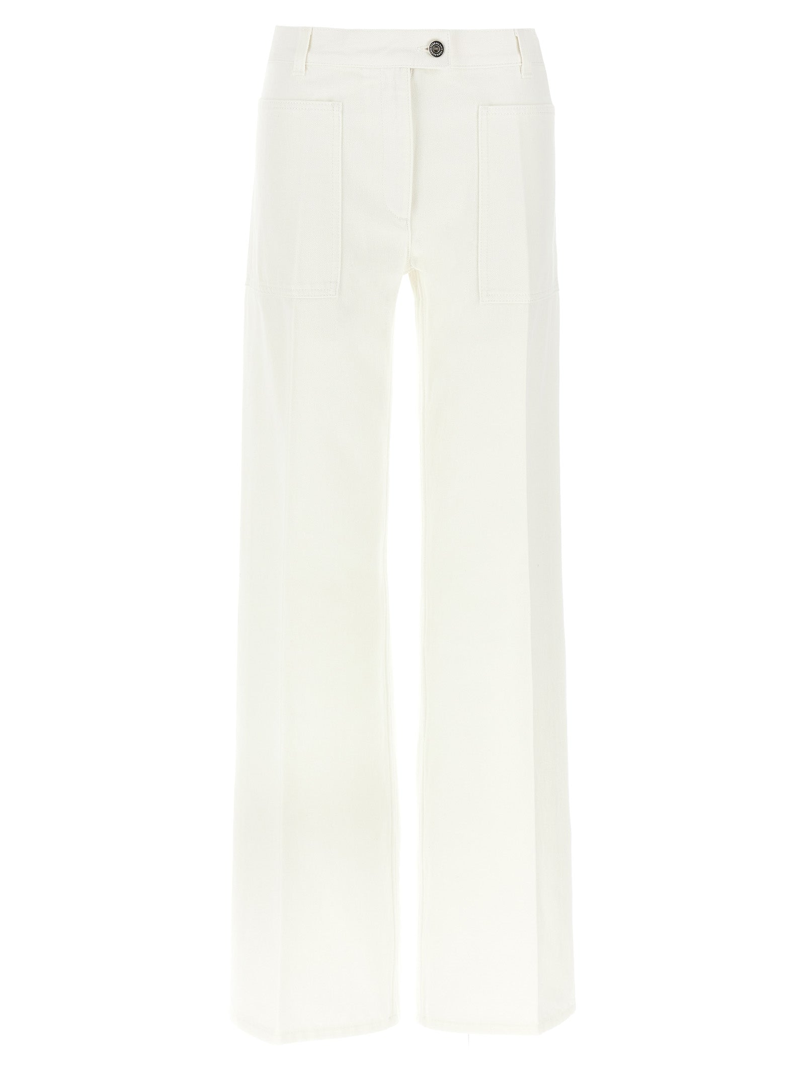 Ferragamo White Cotton Straight-Leg Women's Jeans