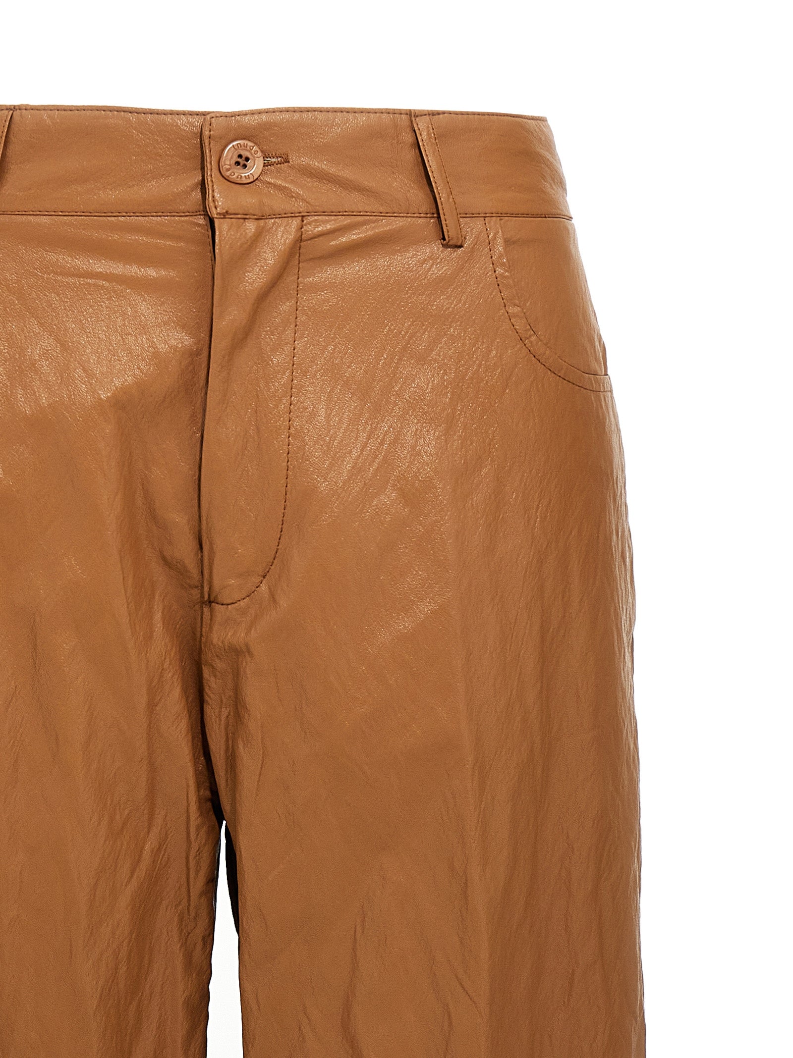 NUDE Brown Viscose Casual Women's Pants