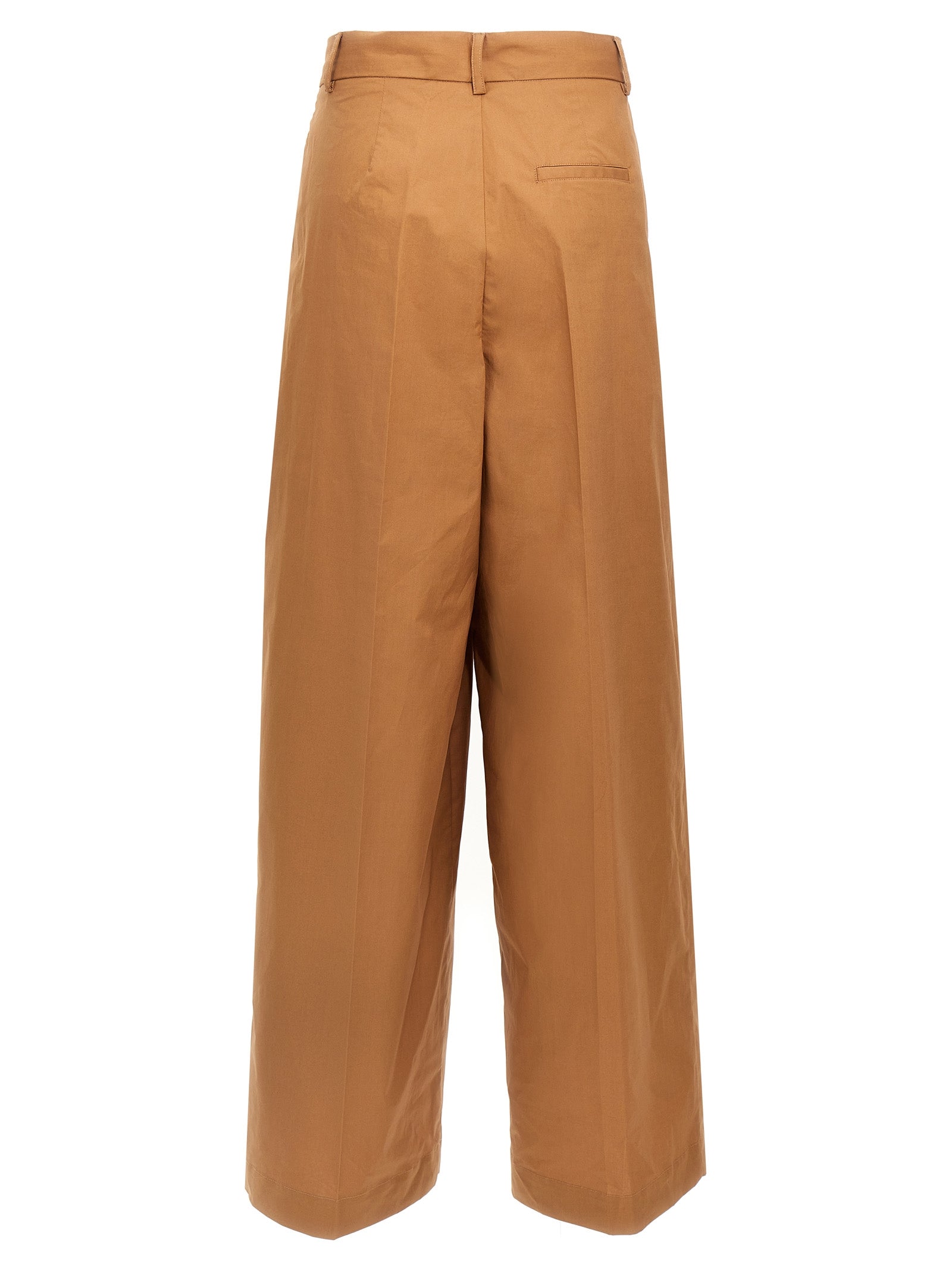 NUDE Brown Cotton Casual Women's Pants