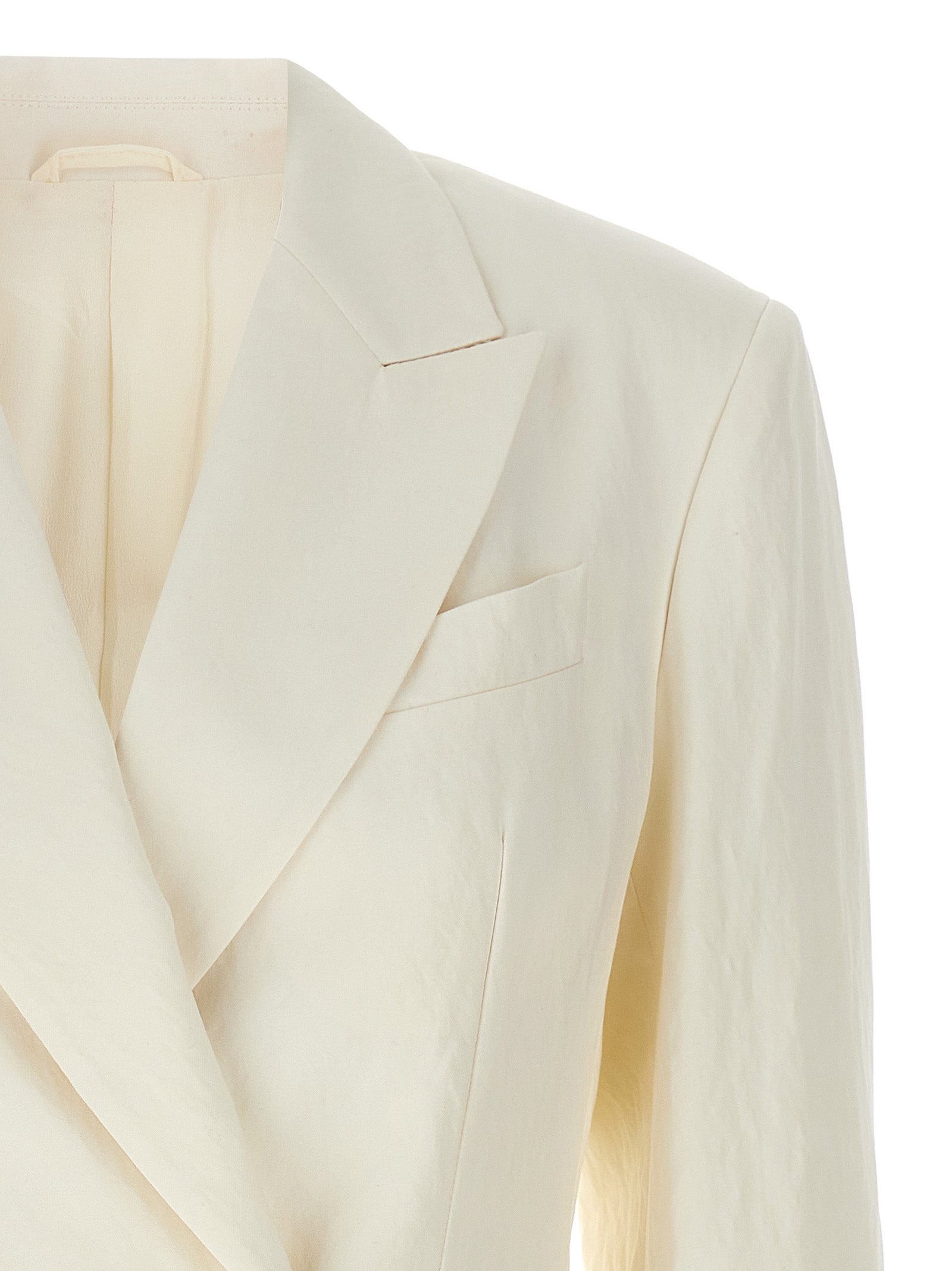 Brunello Cucinelli White Straw Women's Blazer