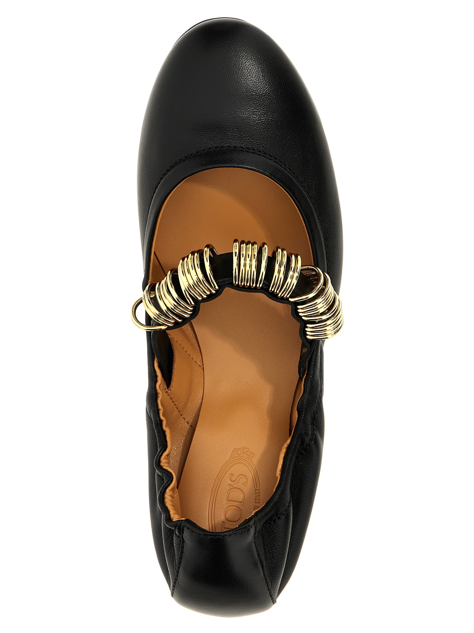 Tod's Black Lamb Leather Ballet Women's Flats
