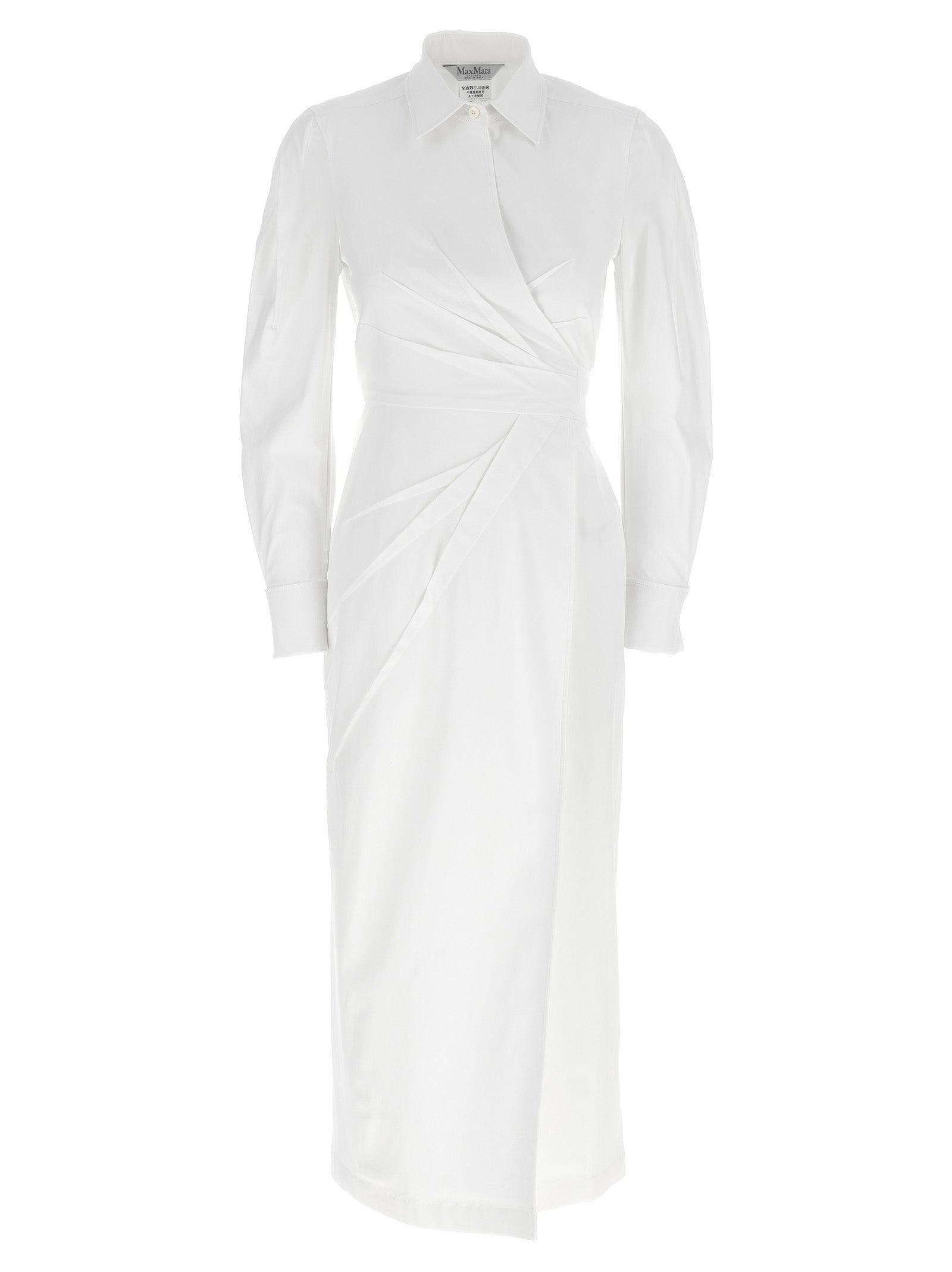Max Mara White Cotton Long Women's Dress
