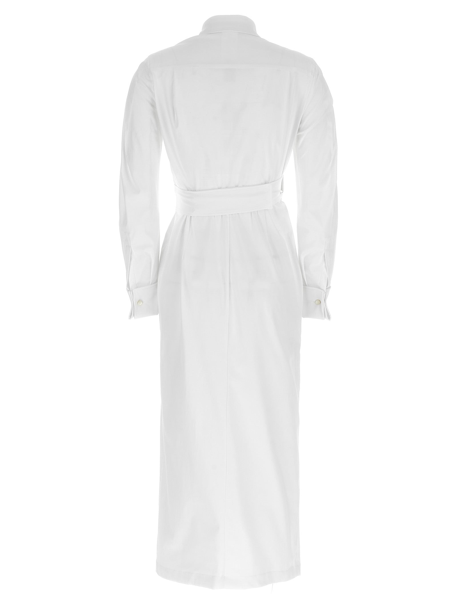 Max Mara White Cotton Long Women's Dress