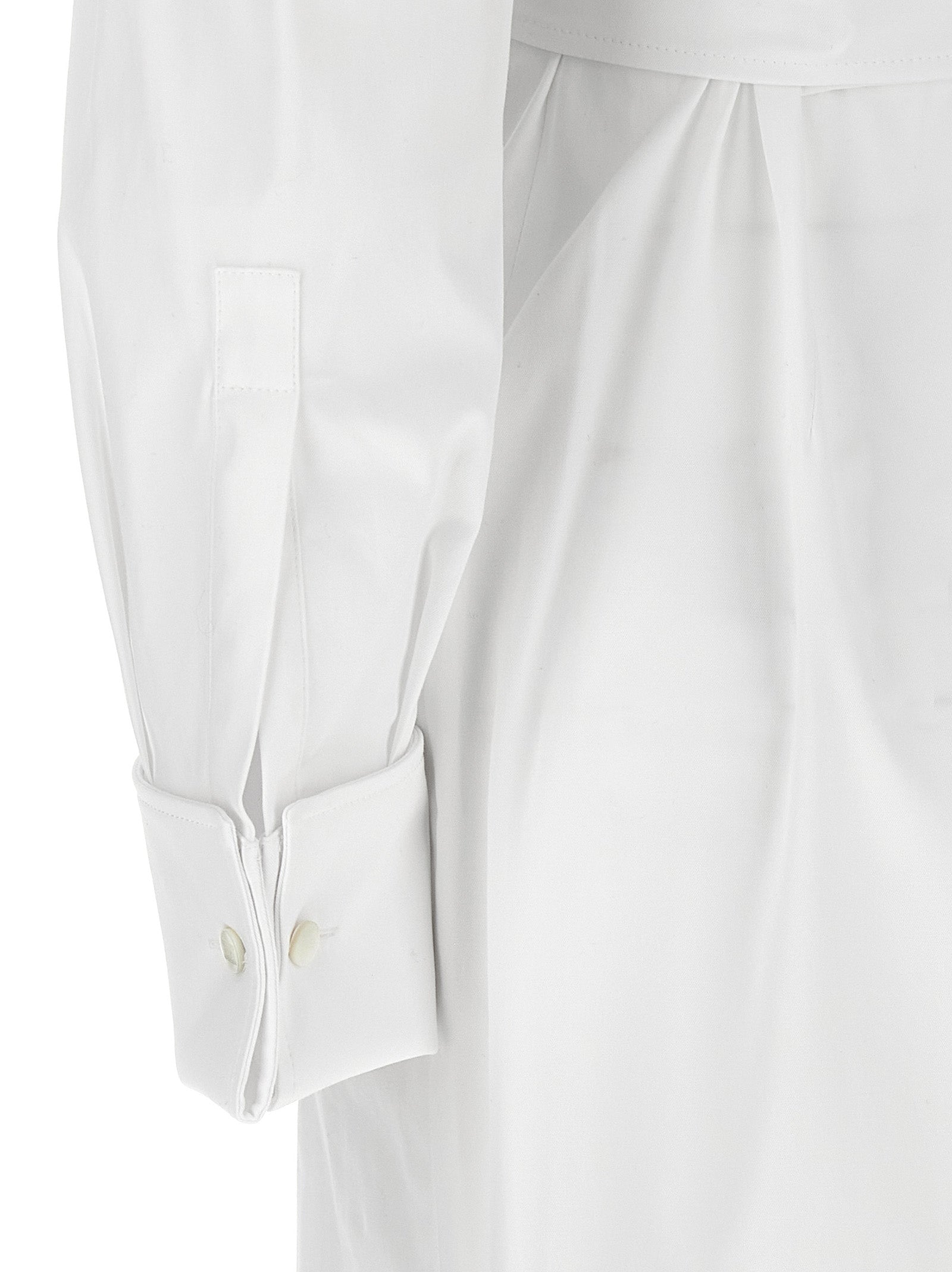 Max Mara White Cotton Long Women's Dress