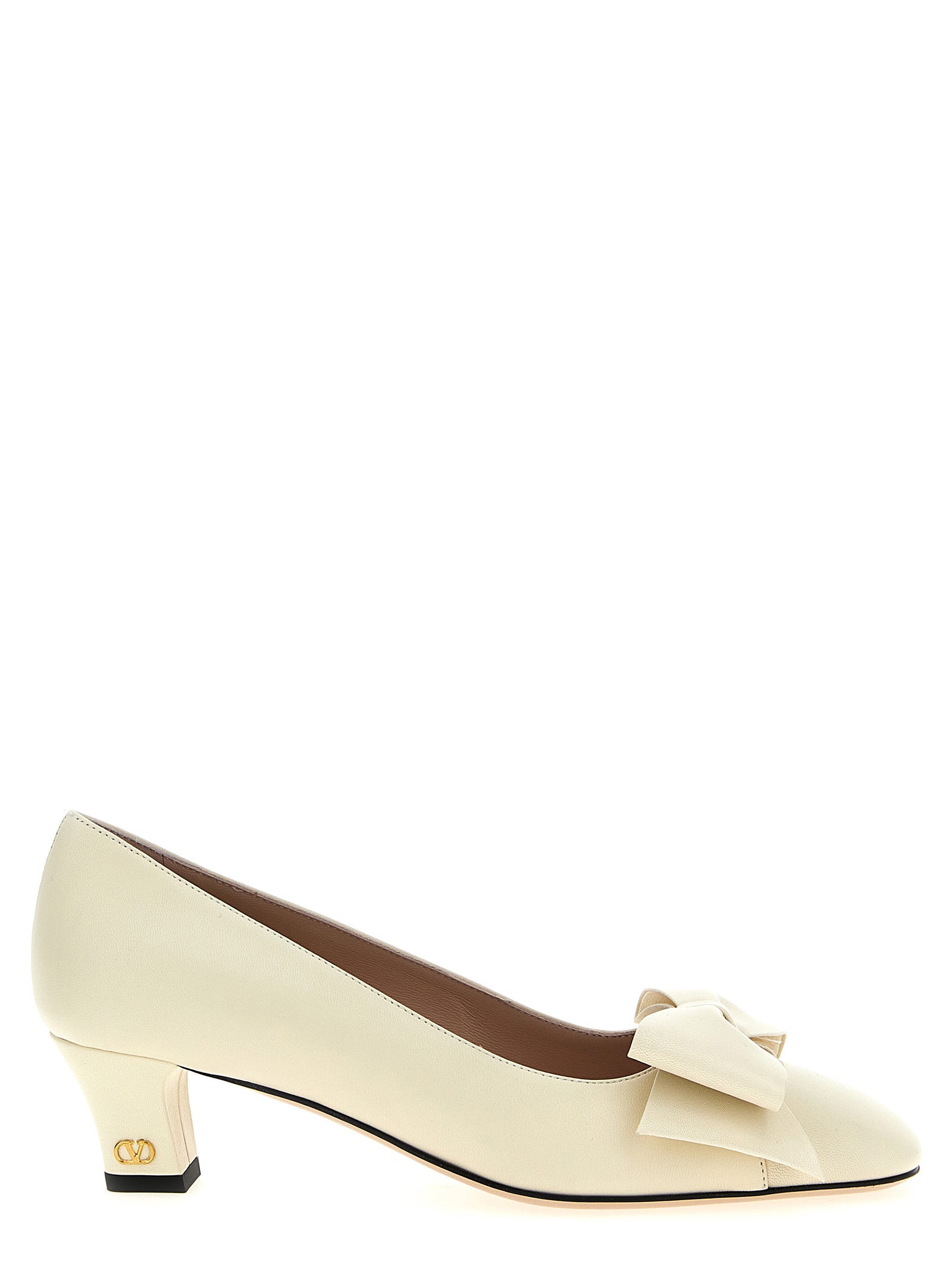 Valentino Garavani White Goatskin Mid Heel Women's Pumps
