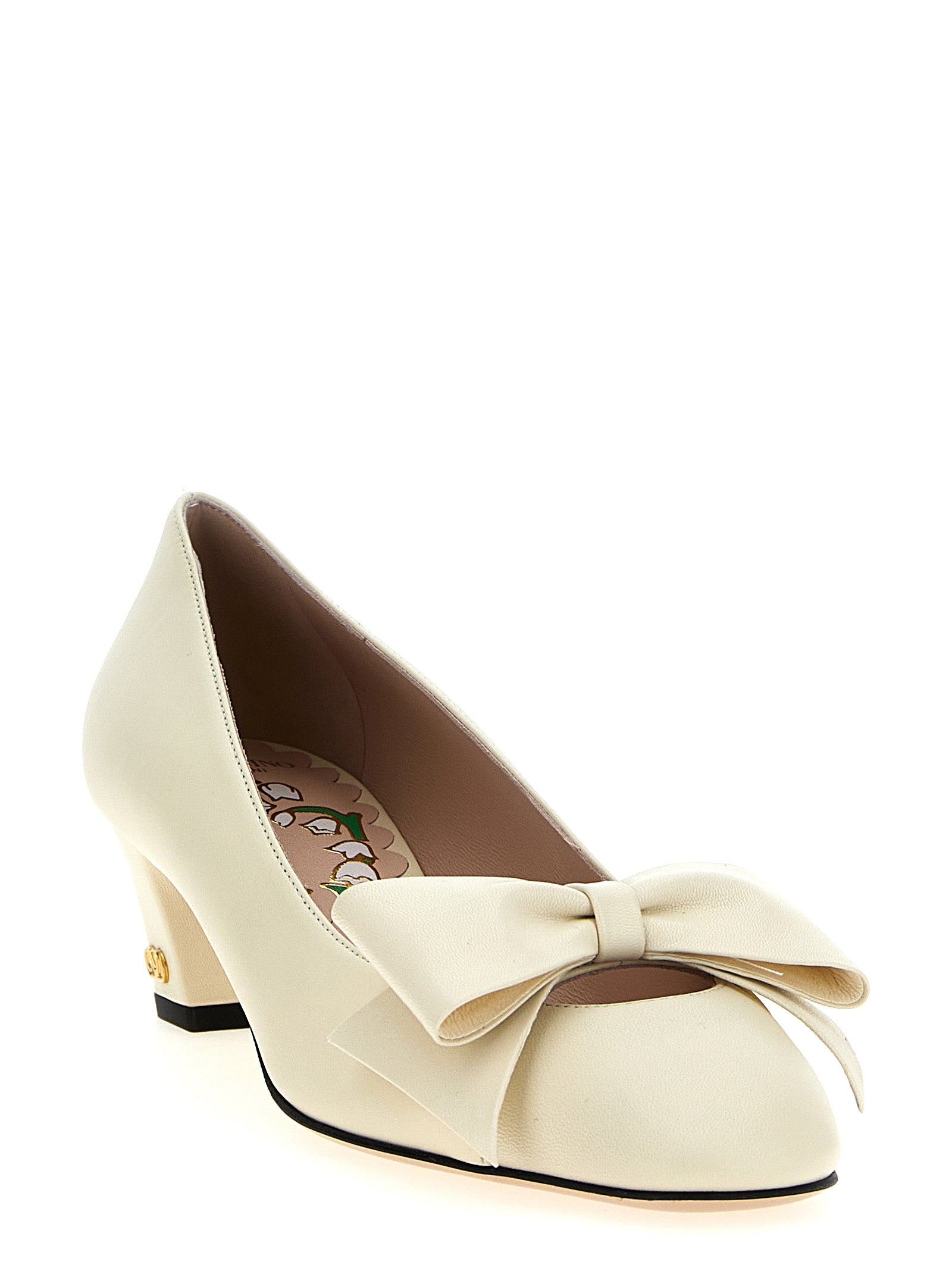 Valentino Garavani White Goatskin Mid Heel Women's Pumps