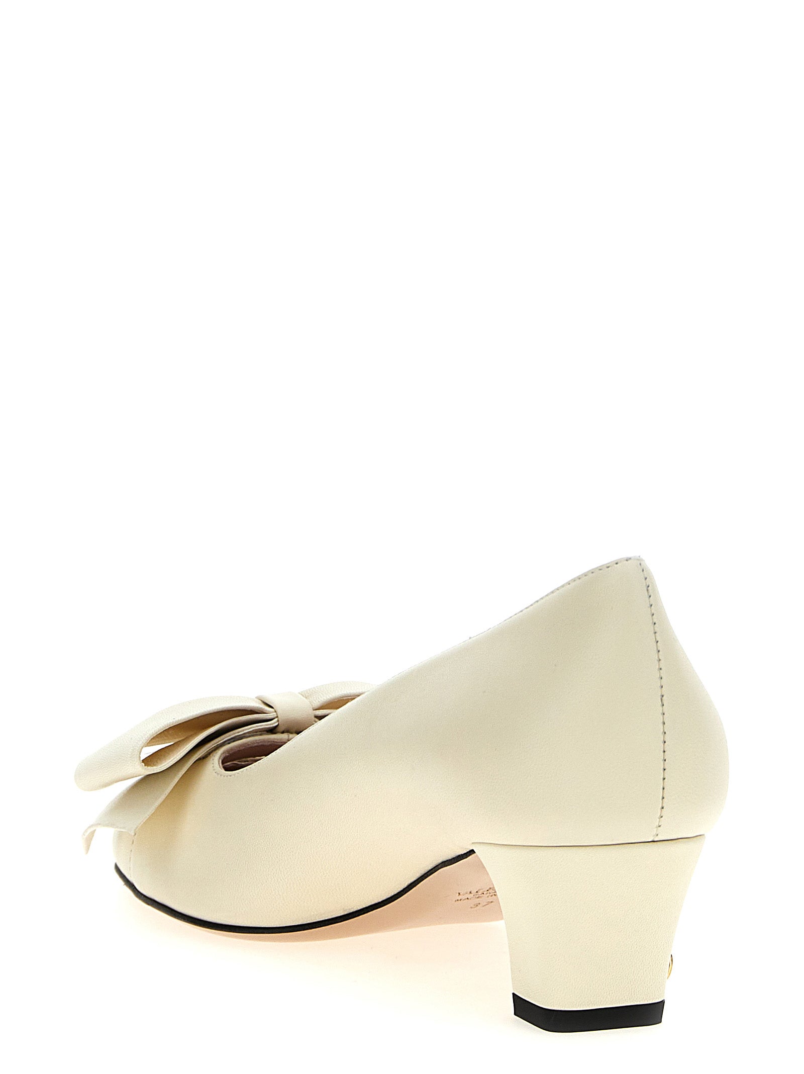 Valentino Garavani White Goatskin Mid Heel Women's Pumps