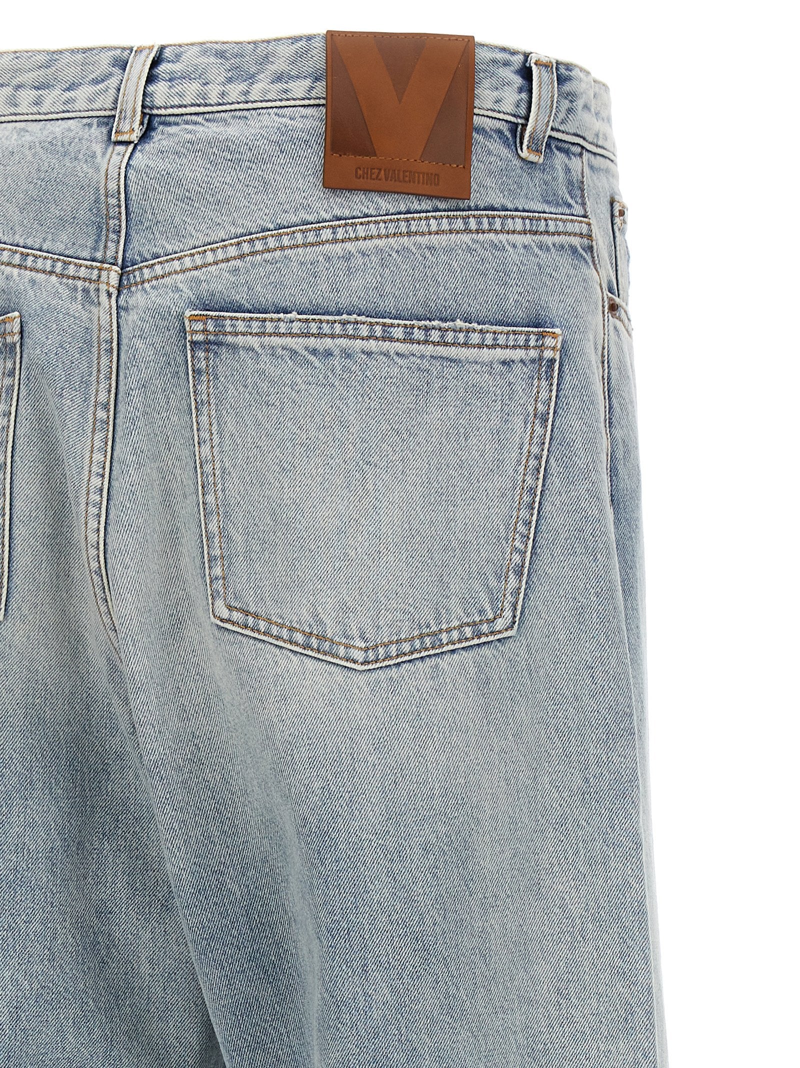 Valentino Garavani Blue Cotton Straight-Leg Men's Jeans