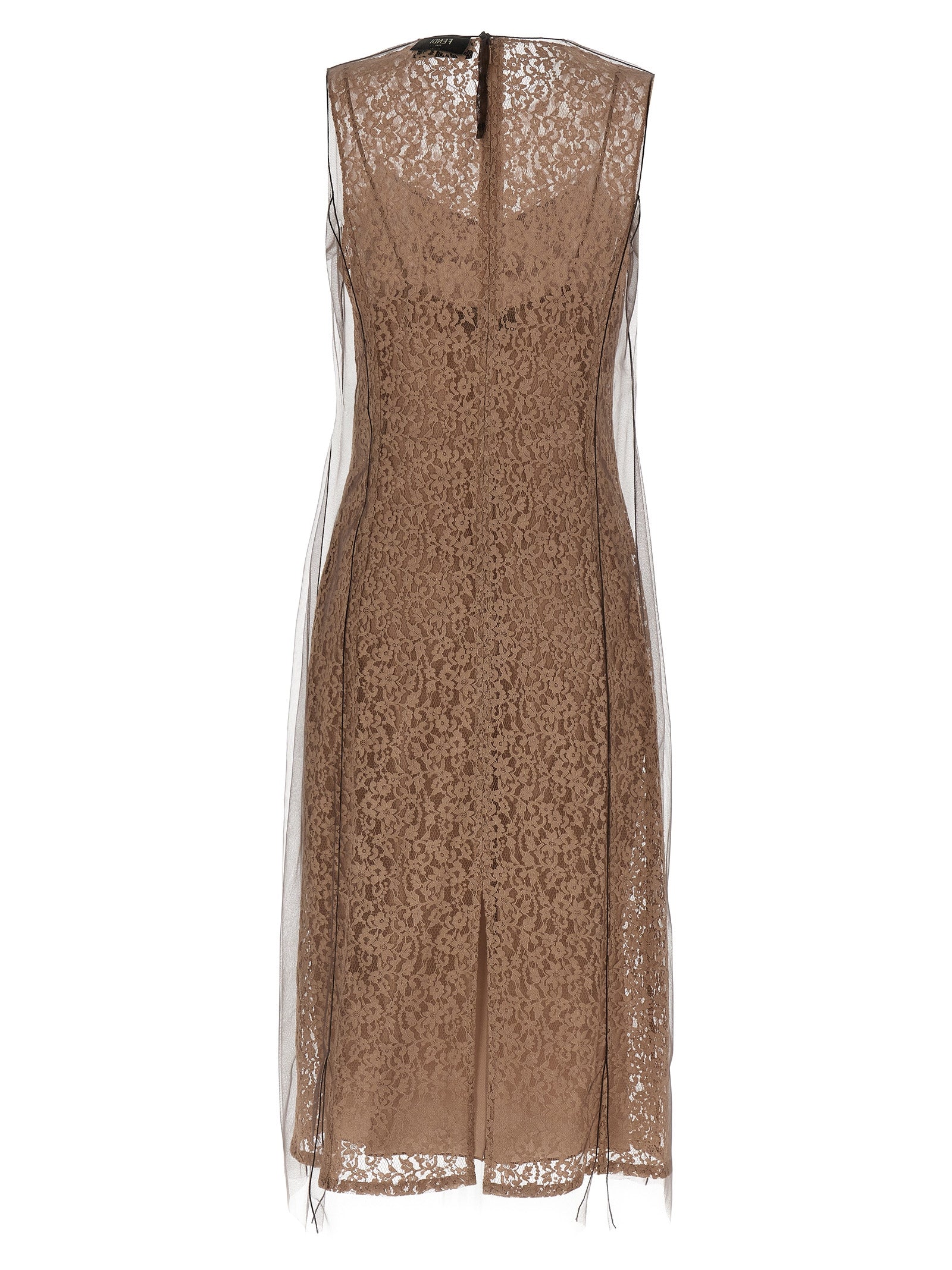 Fendi Beige Cotton Midi Women's Dress