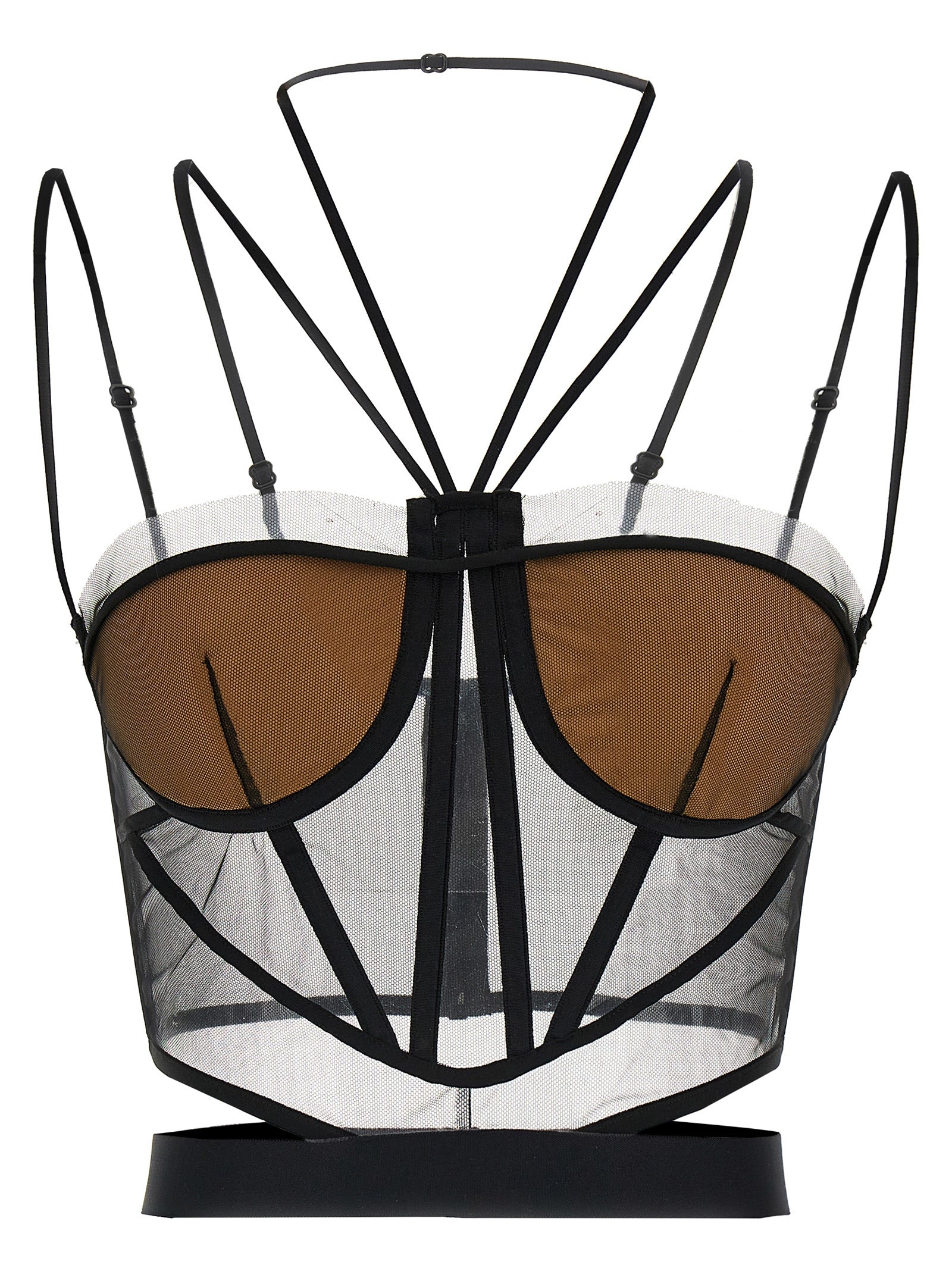 Nensi Dojaka Black Polyamide Tank Women's Tops