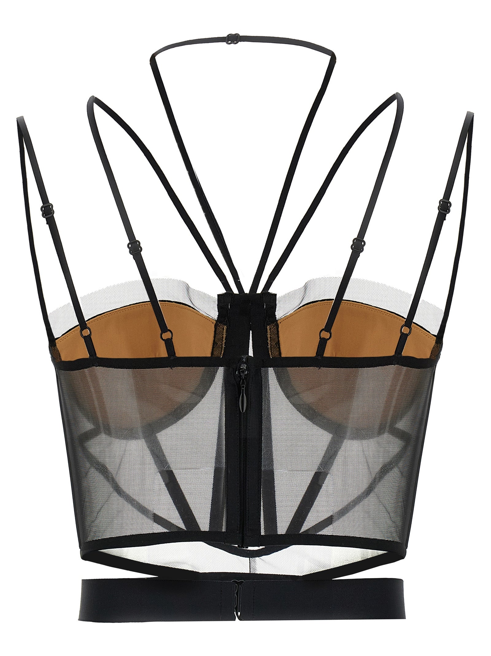Nensi Dojaka Black Polyamide Tank Women's Tops