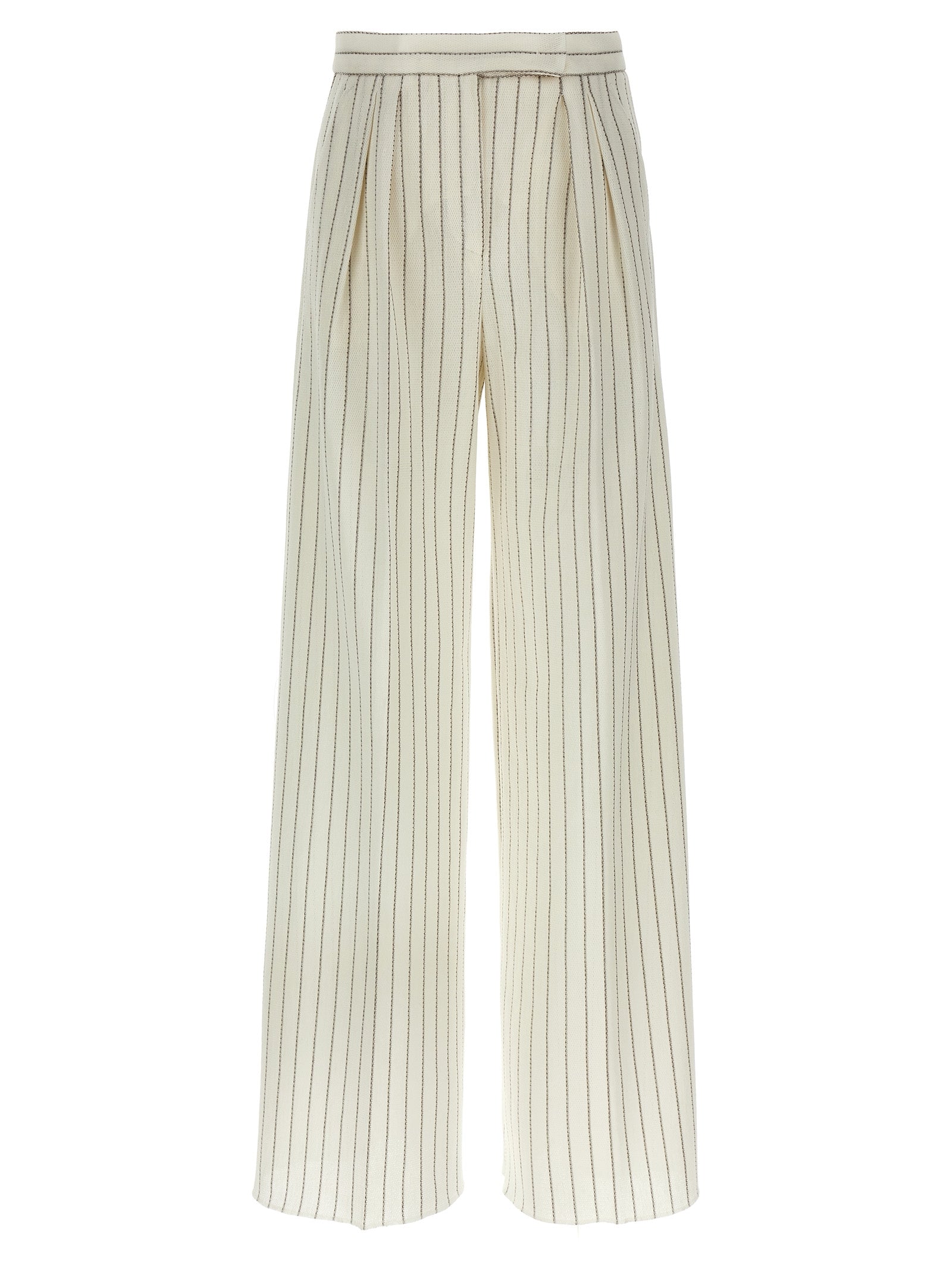 Max Mara White Cotton Casual Women's Pants
