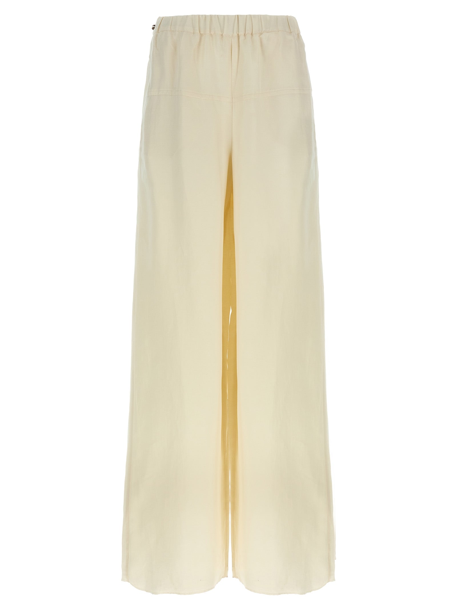 Max Mara White Flax Casual Women's Pants