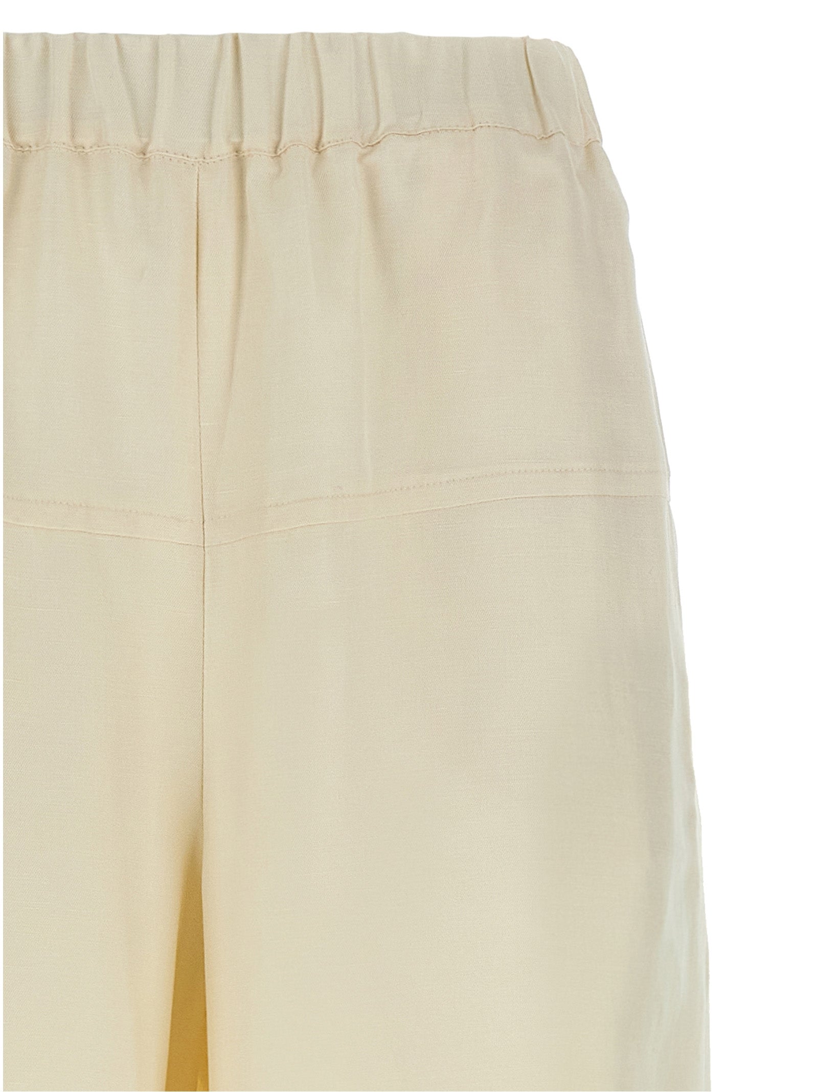 Max Mara White Flax Casual Women's Pants