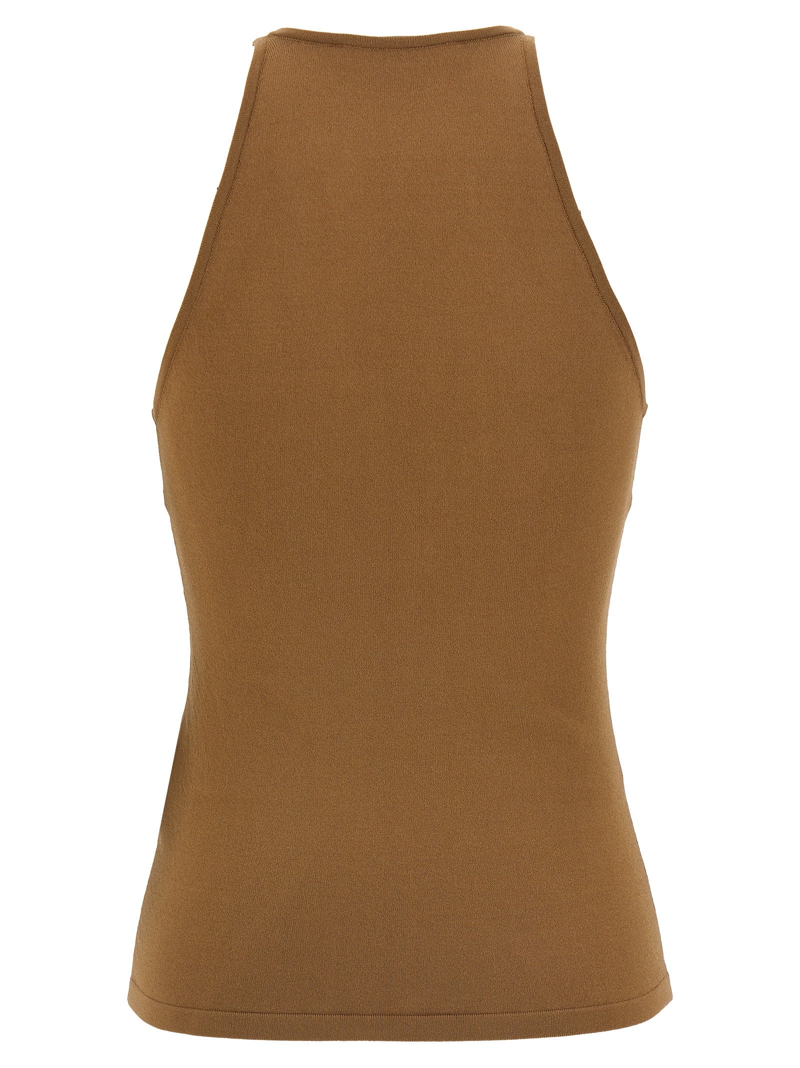 Max Mara Brown Viscose Sleeveles Women's T-Shirt