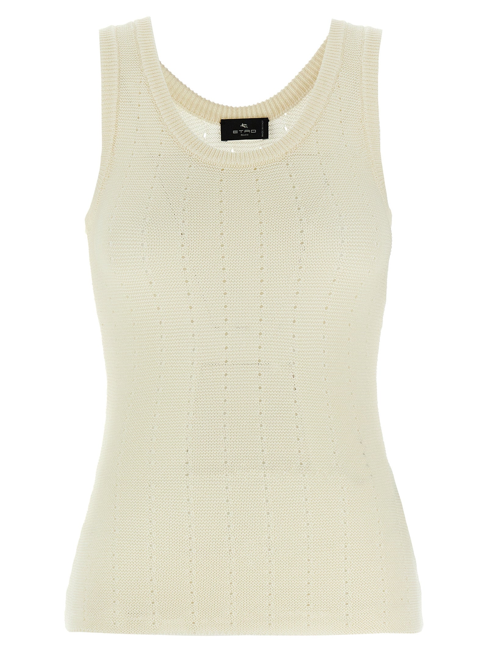 Etro White Silk Sleeveles Women's T-Shirt