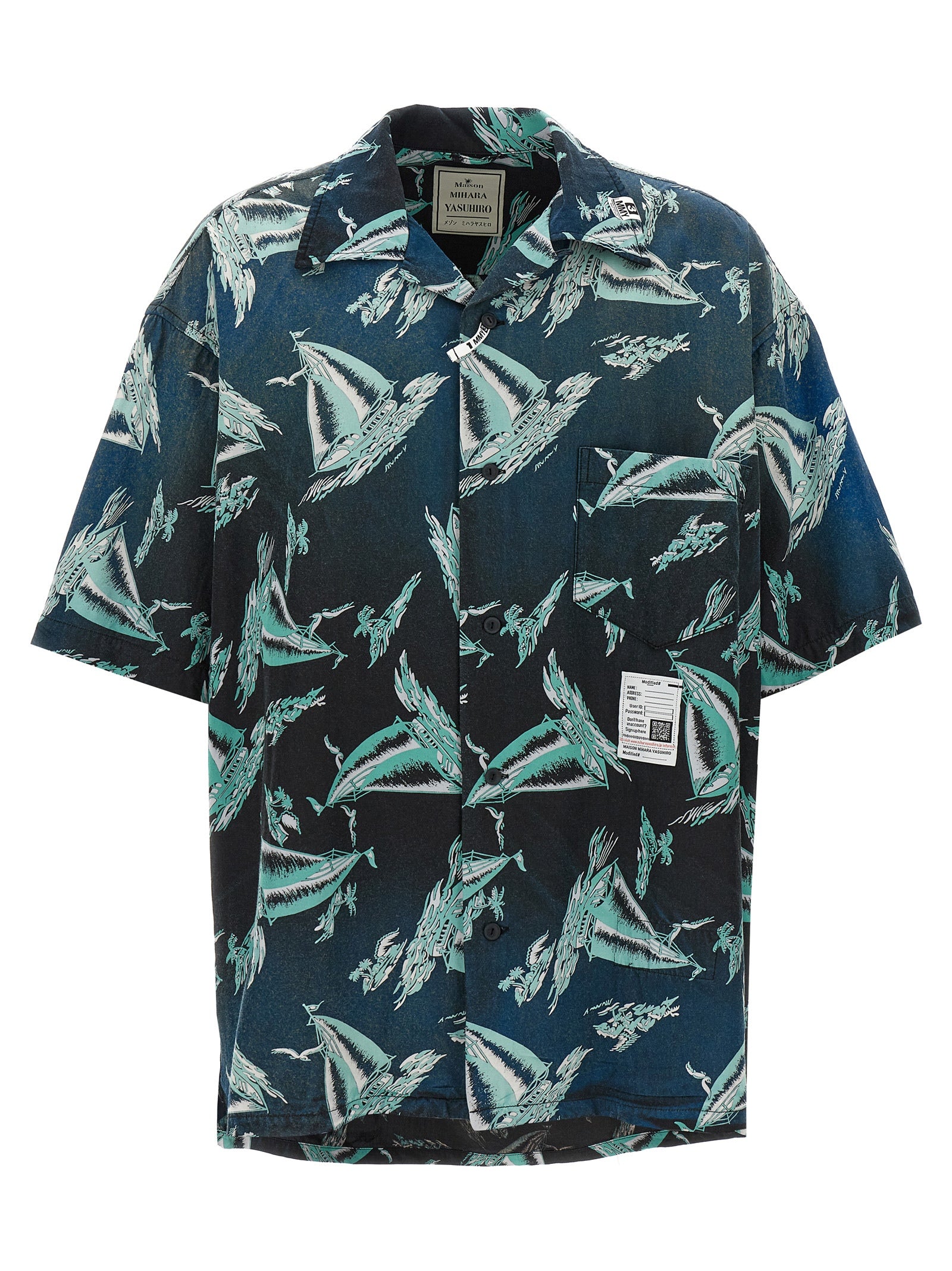 Maison Mihara Yasuhiro Blue Rayon Men's Blouse