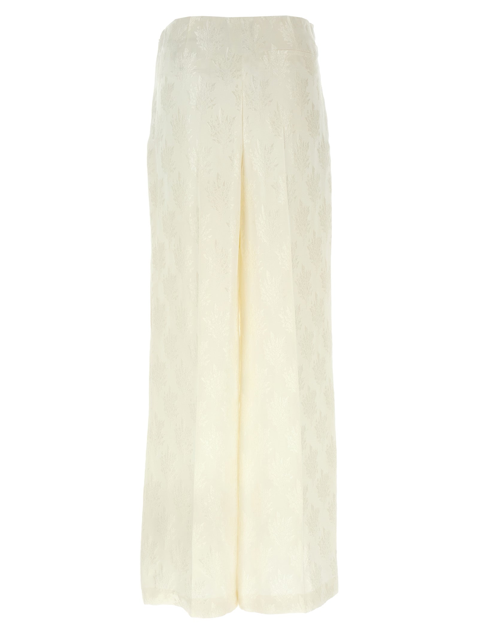 Fendi White Silk Casual Women's Pants