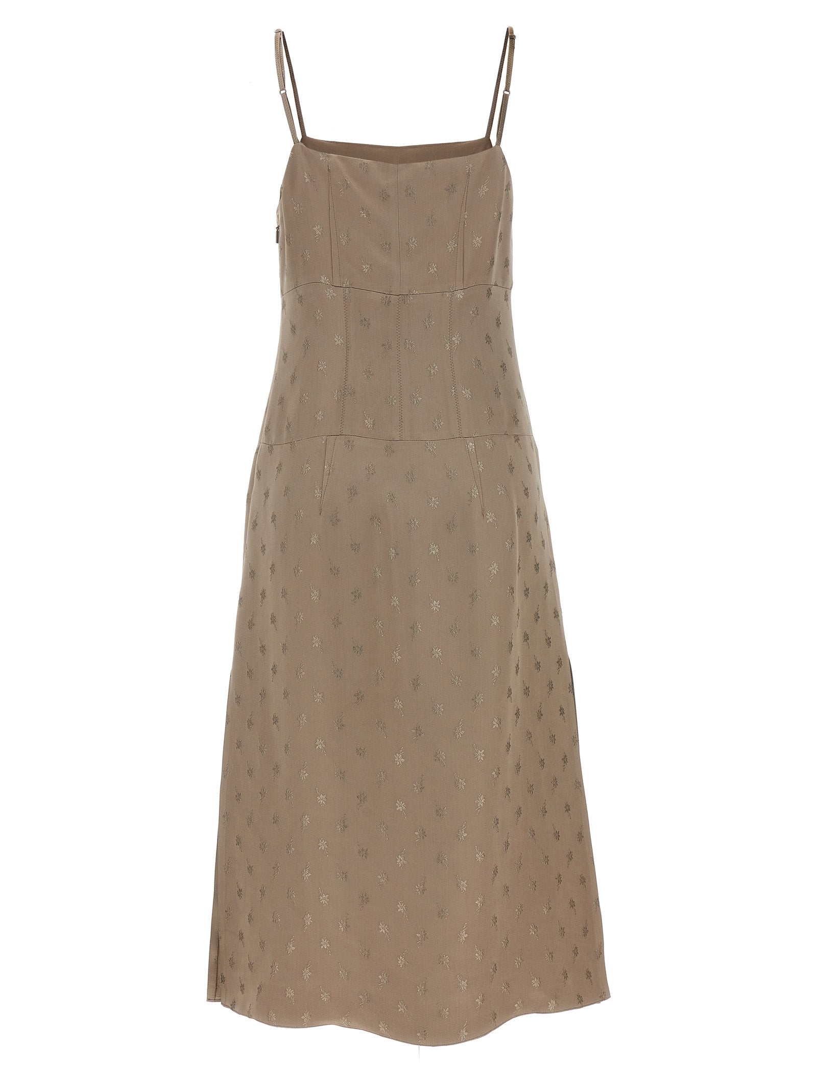 Fendi Gray Silk Midi Women's Dress