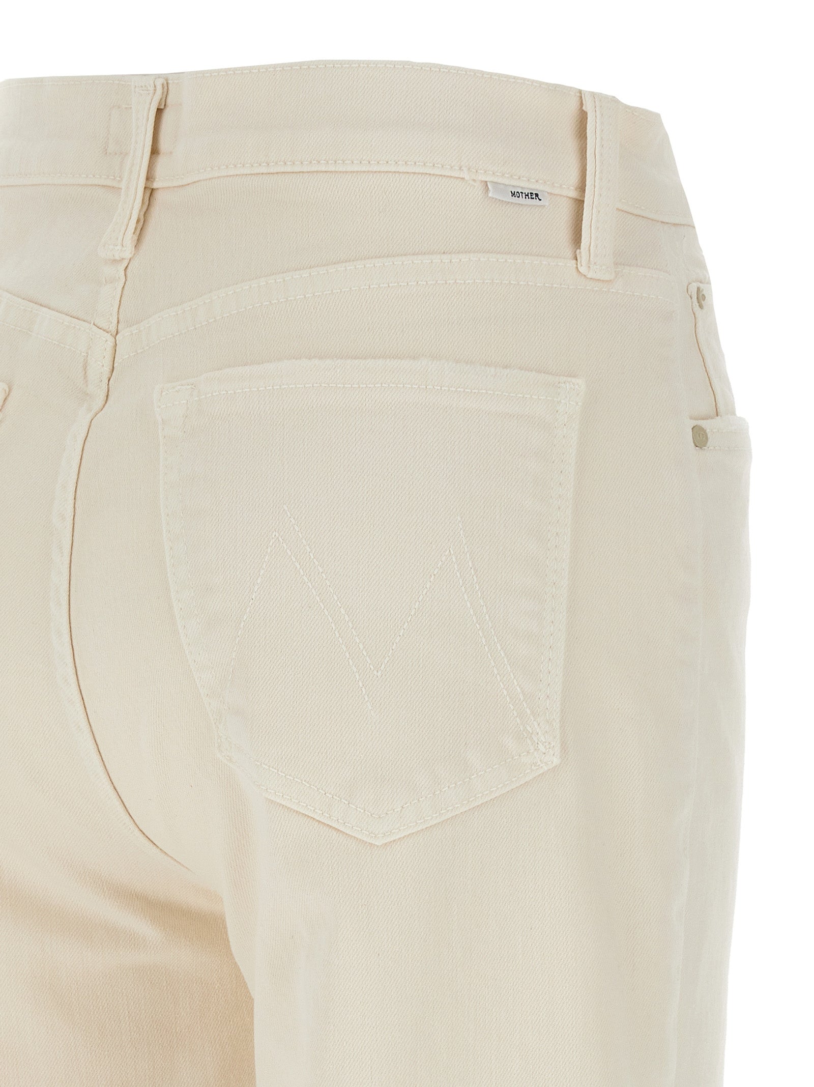 Mother Denim White Cotton High-Waisted Women's Jean