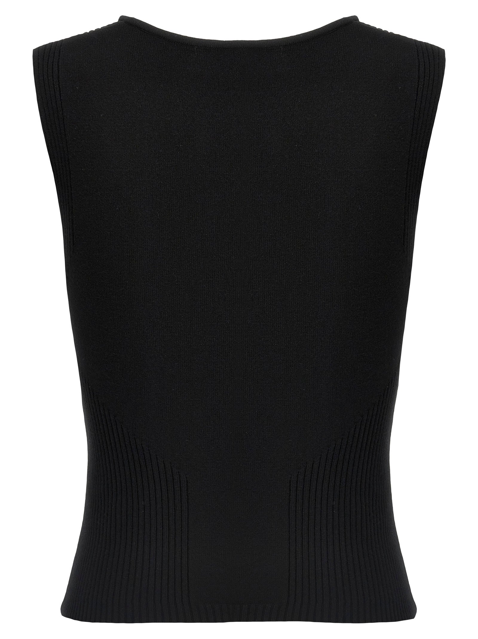 Marine Serre Black Viscose Tank Women's Tops
