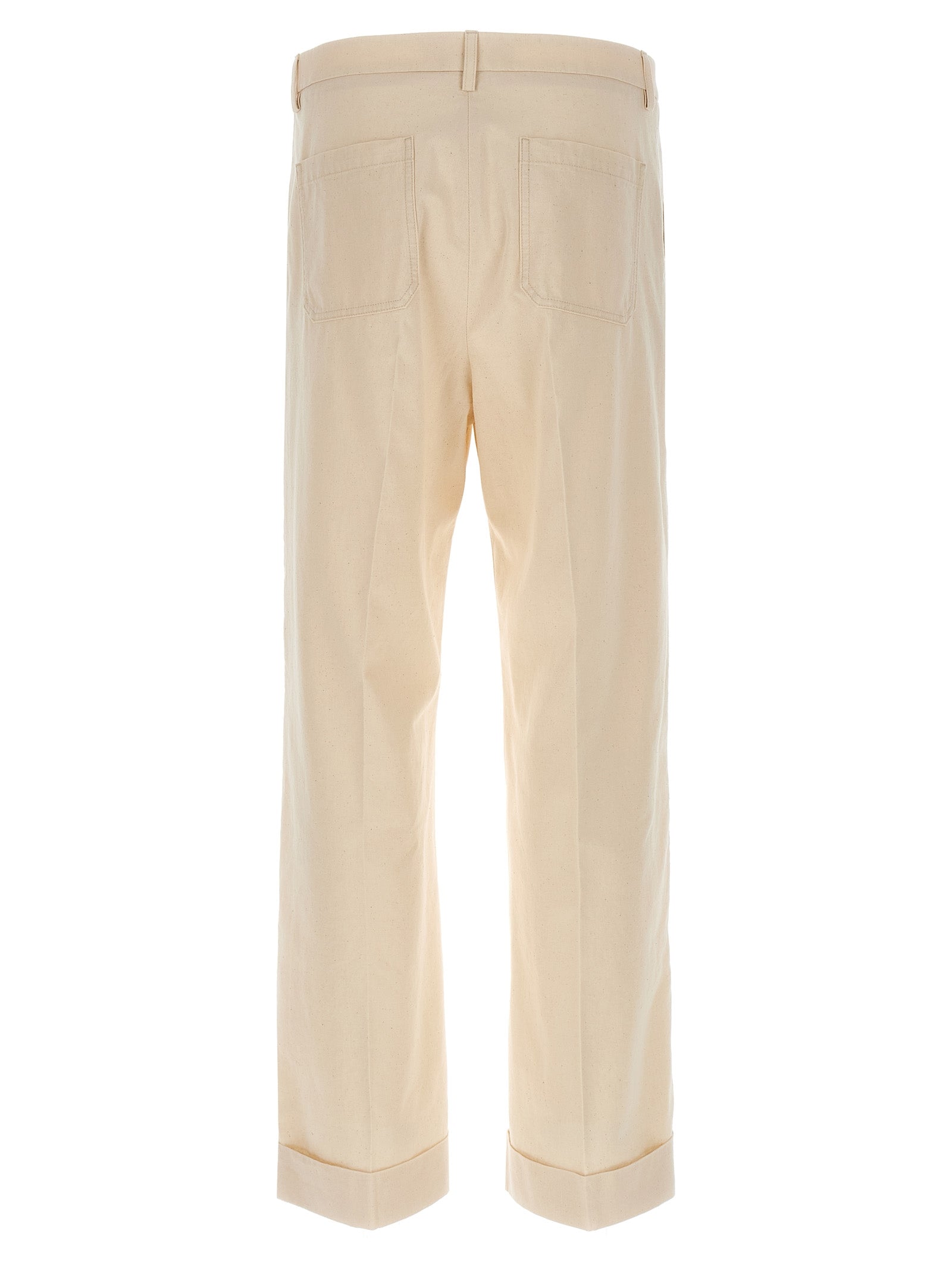 Valentino Garavani Beige Cotton Casual Men's Pants