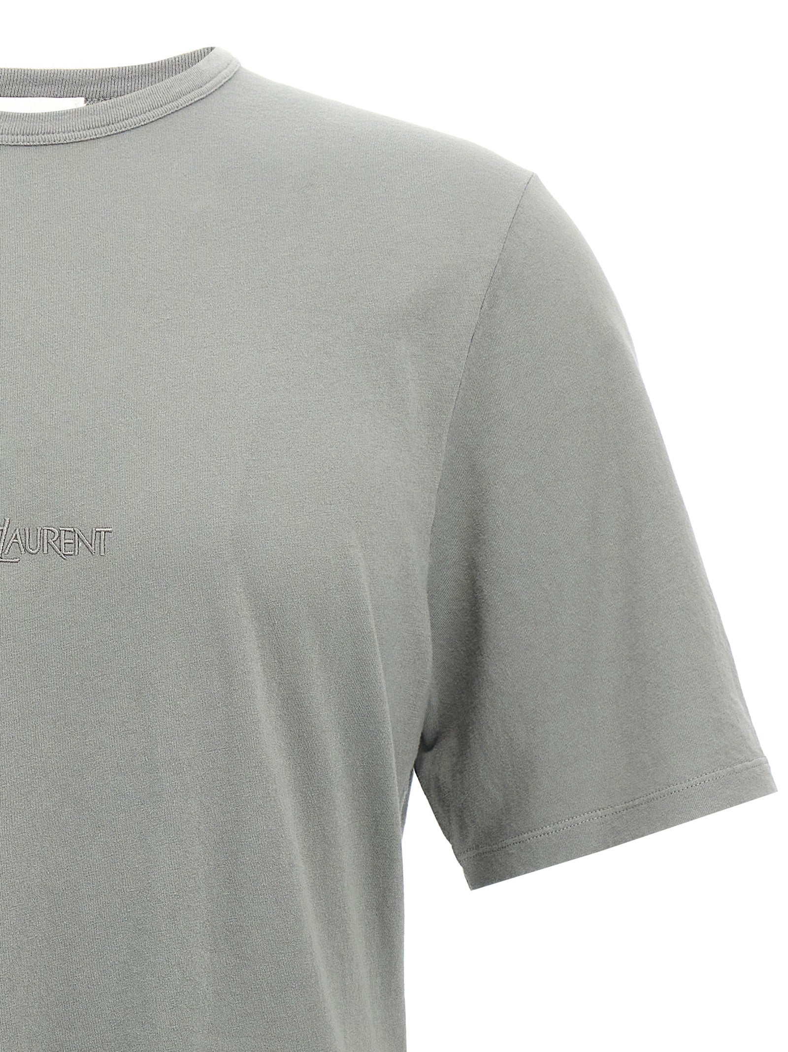Saint Laurent Gray Cotton Men's T-Shirt