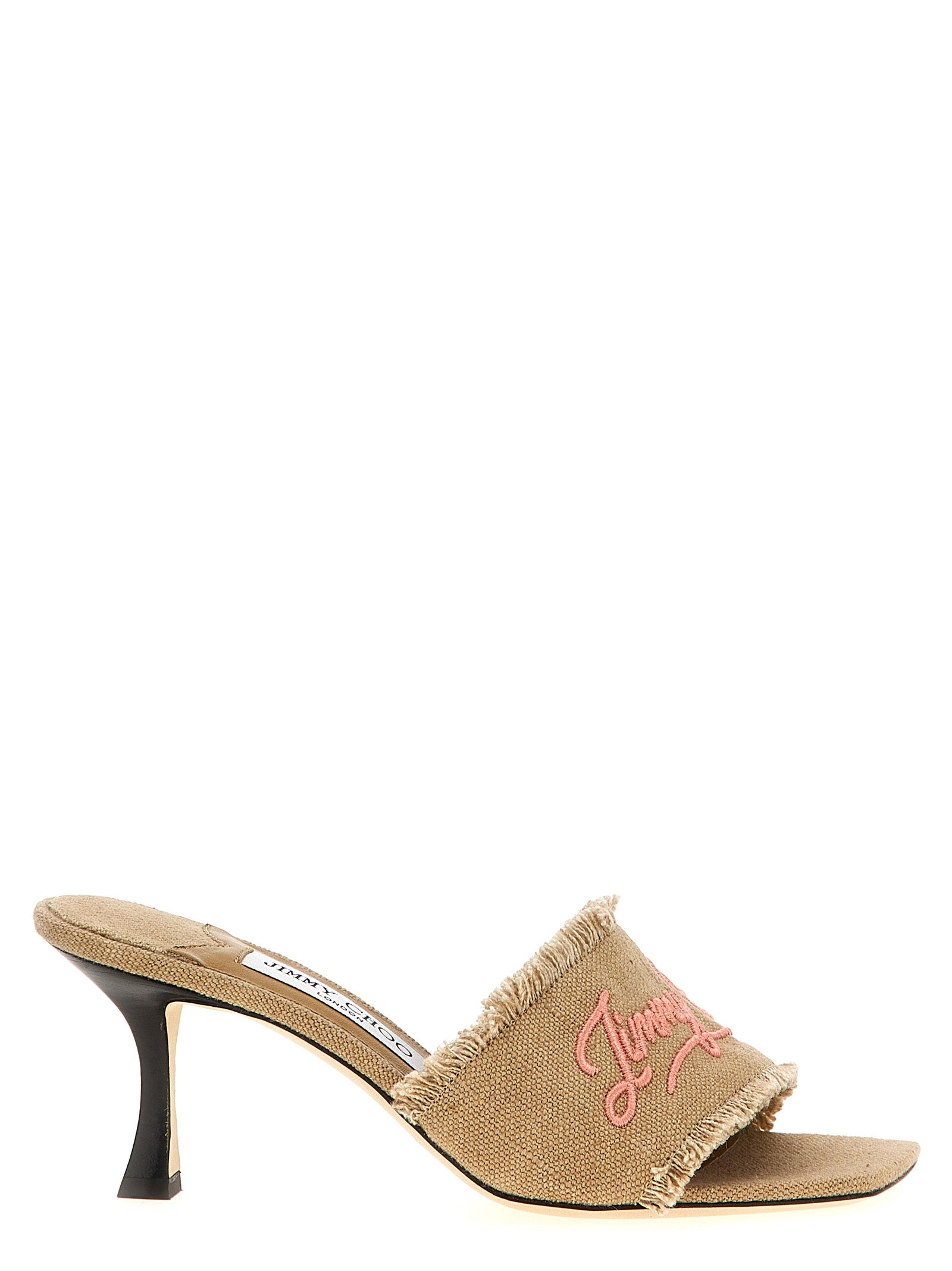 Jimmy Choo Beige Textile Platform Women's Sandals