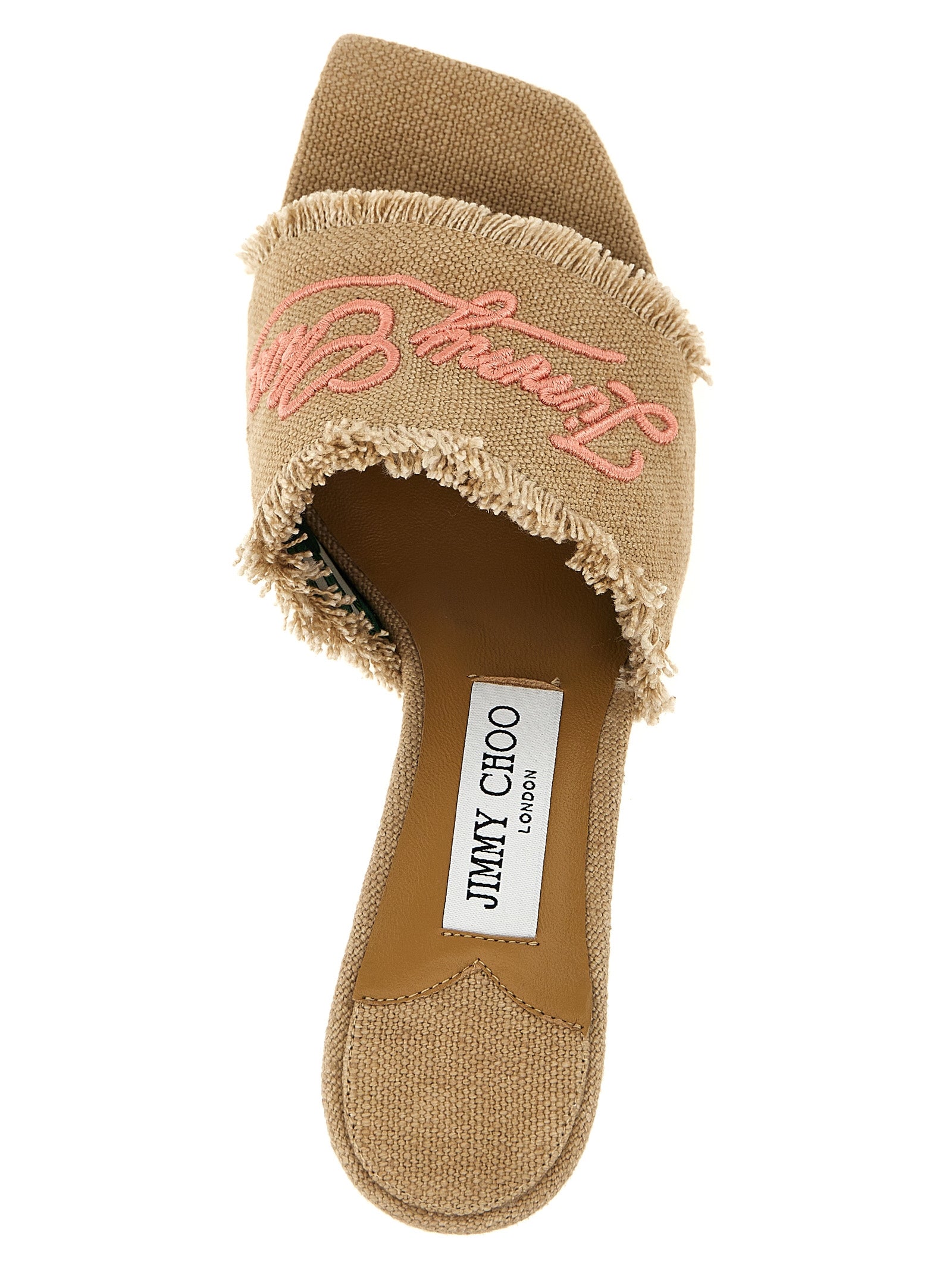Jimmy Choo Beige Textile Platform Women's Sandals