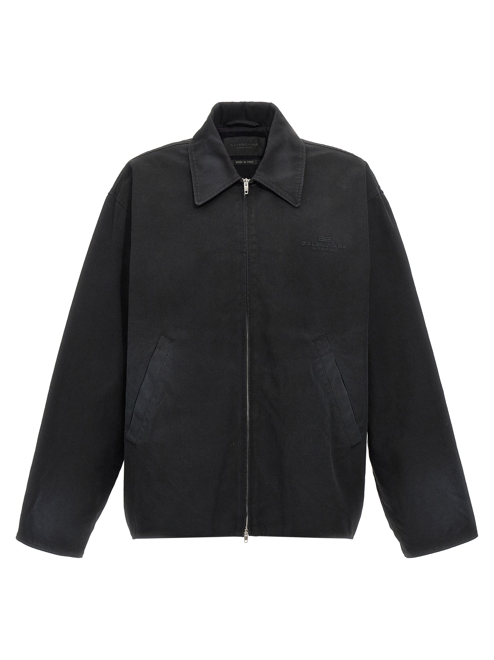 Balenciaga Black Cotton Full-Length Men's Jacket