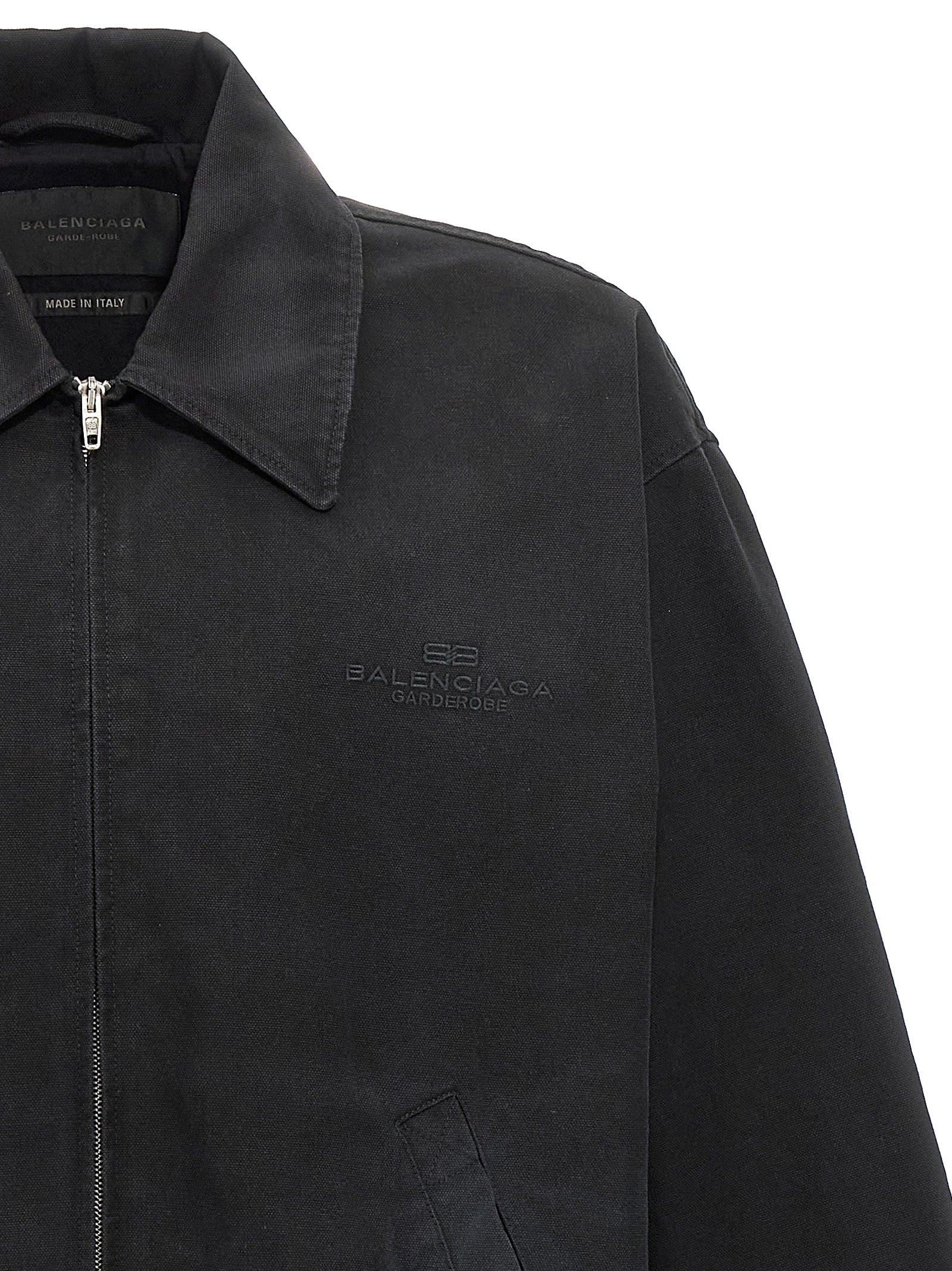 Balenciaga Black Cotton Full-Length Men's Jacket