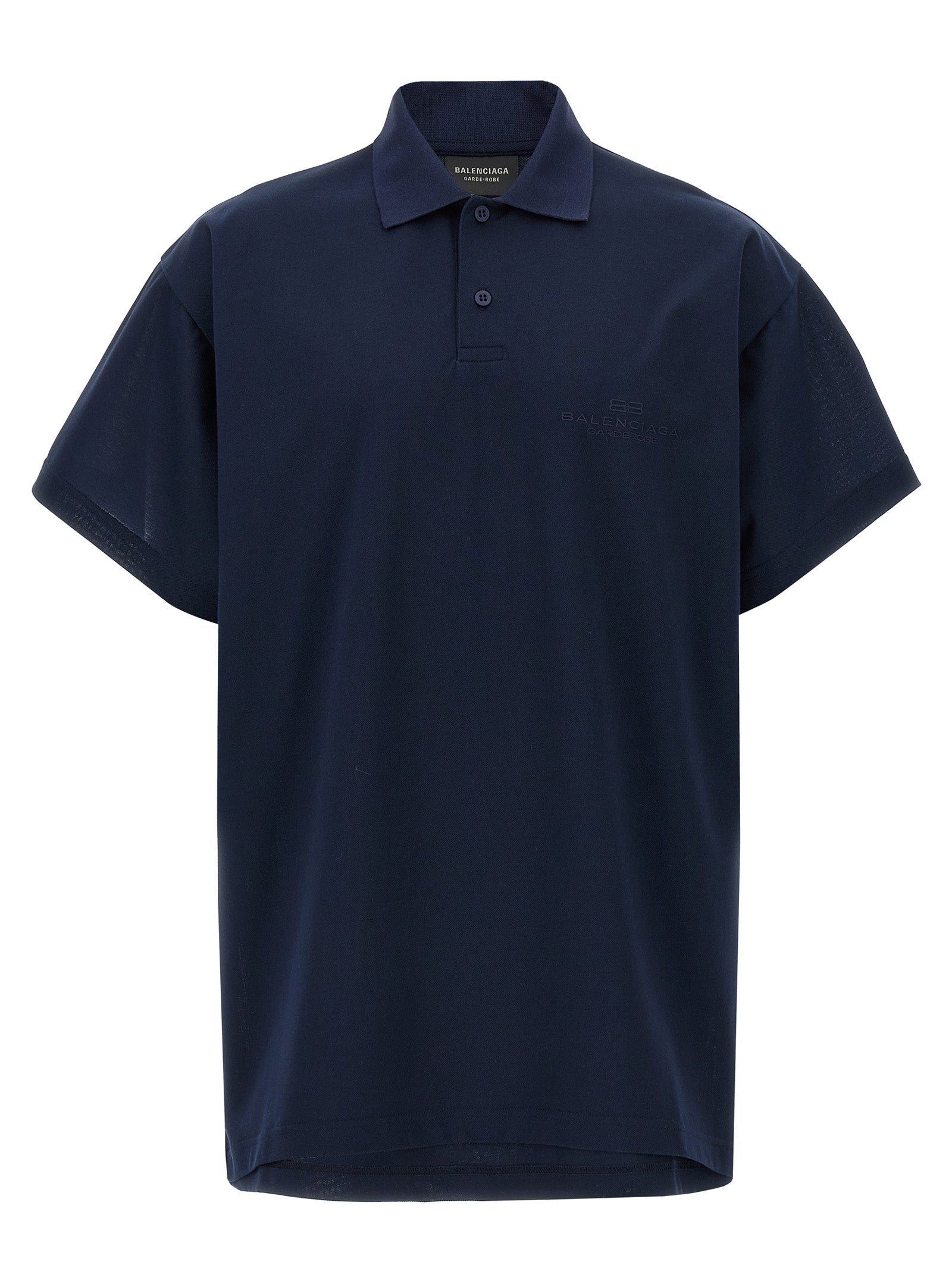 Balenciaga Blue Cotton Polo Men's Shirt