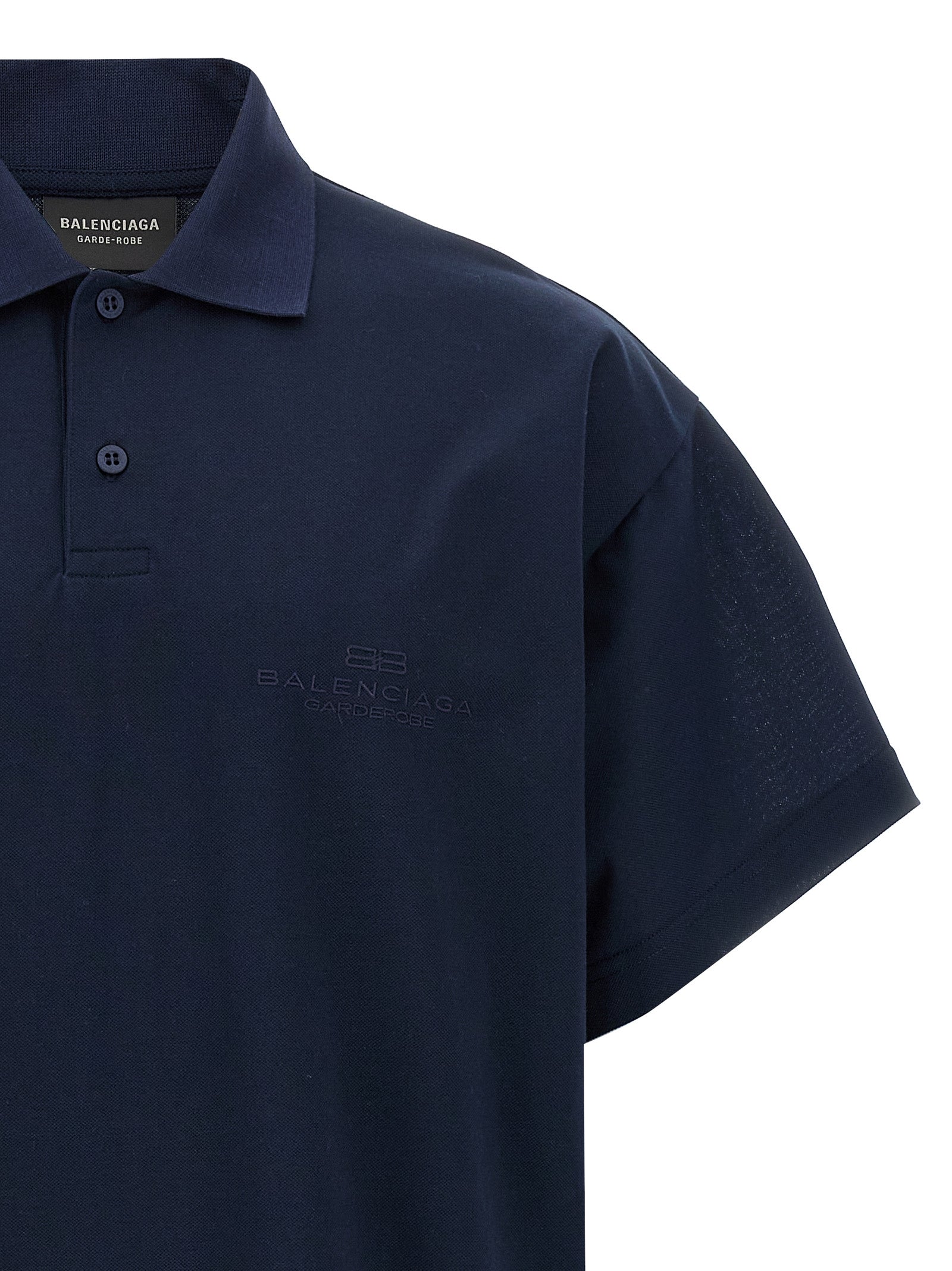 Balenciaga Blue Cotton Polo Men's Shirt