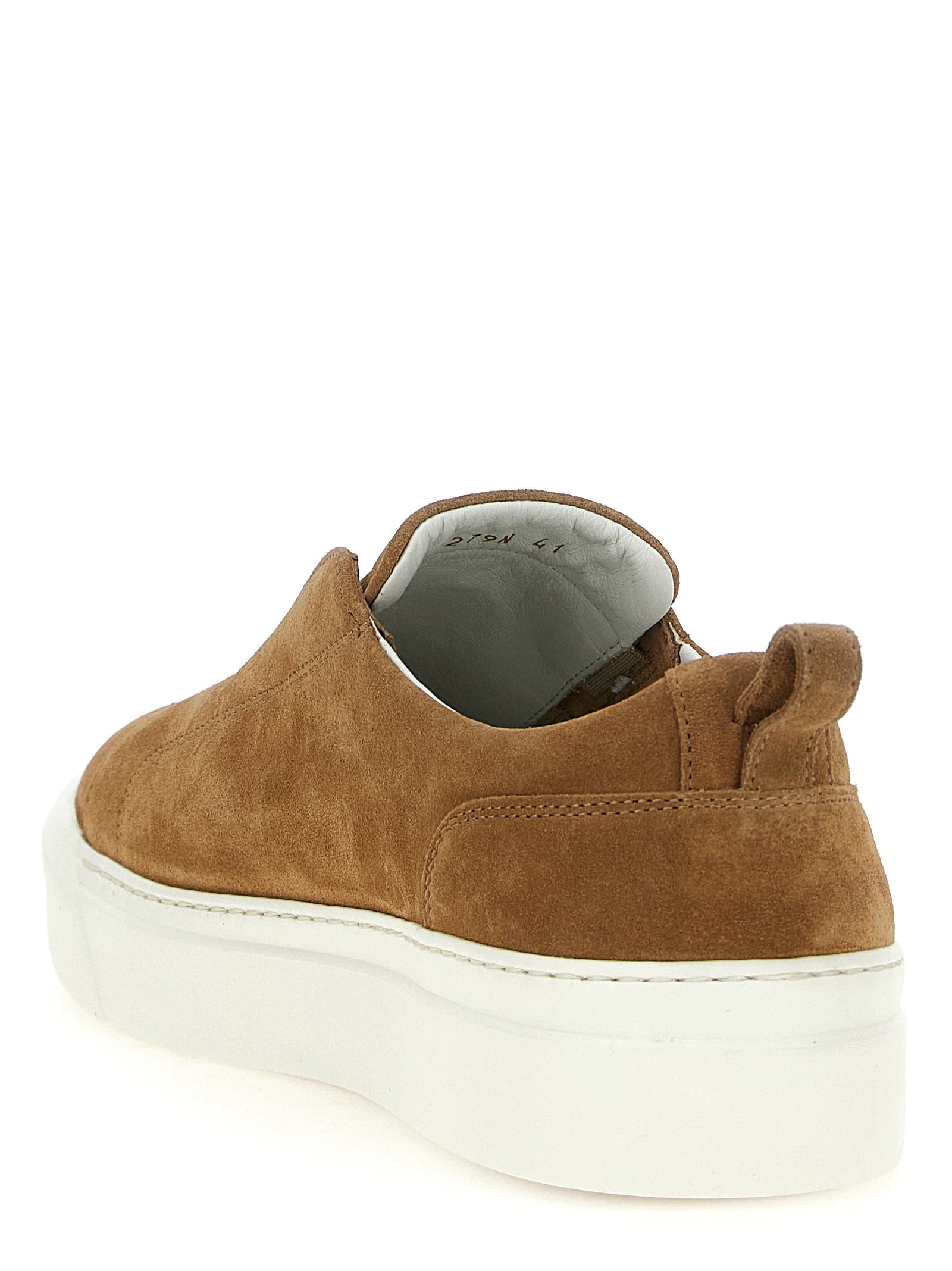 Kiton Brown Calfskin Low Top Men's Sneakers