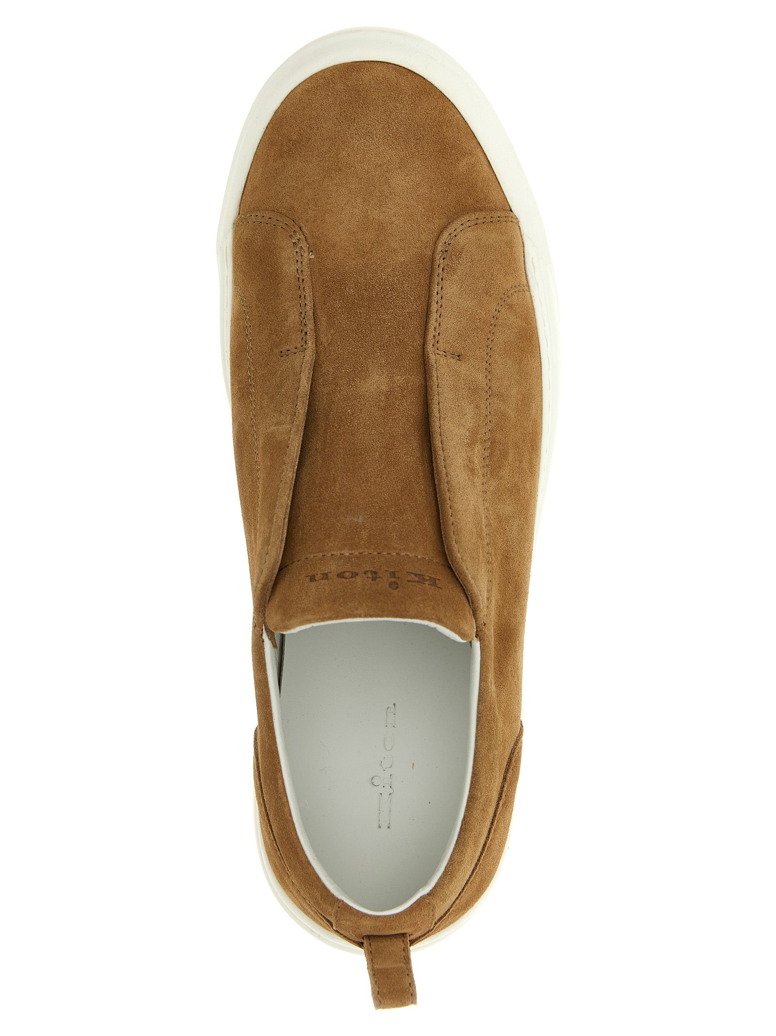 Kiton Brown Calfskin Low Top Men's Sneakers