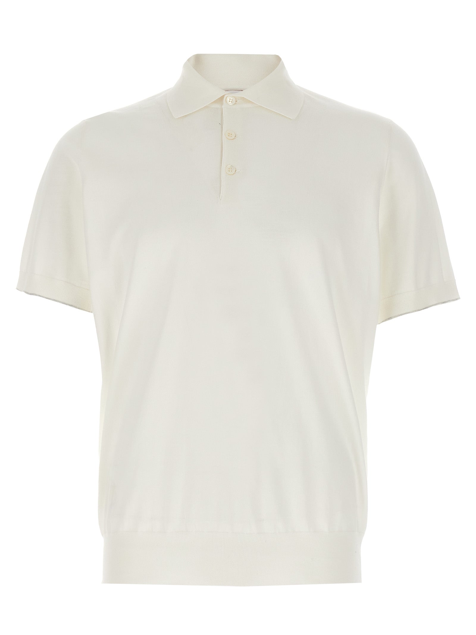 Brunello Cucinelli White Cotton Polo Men's Shirt