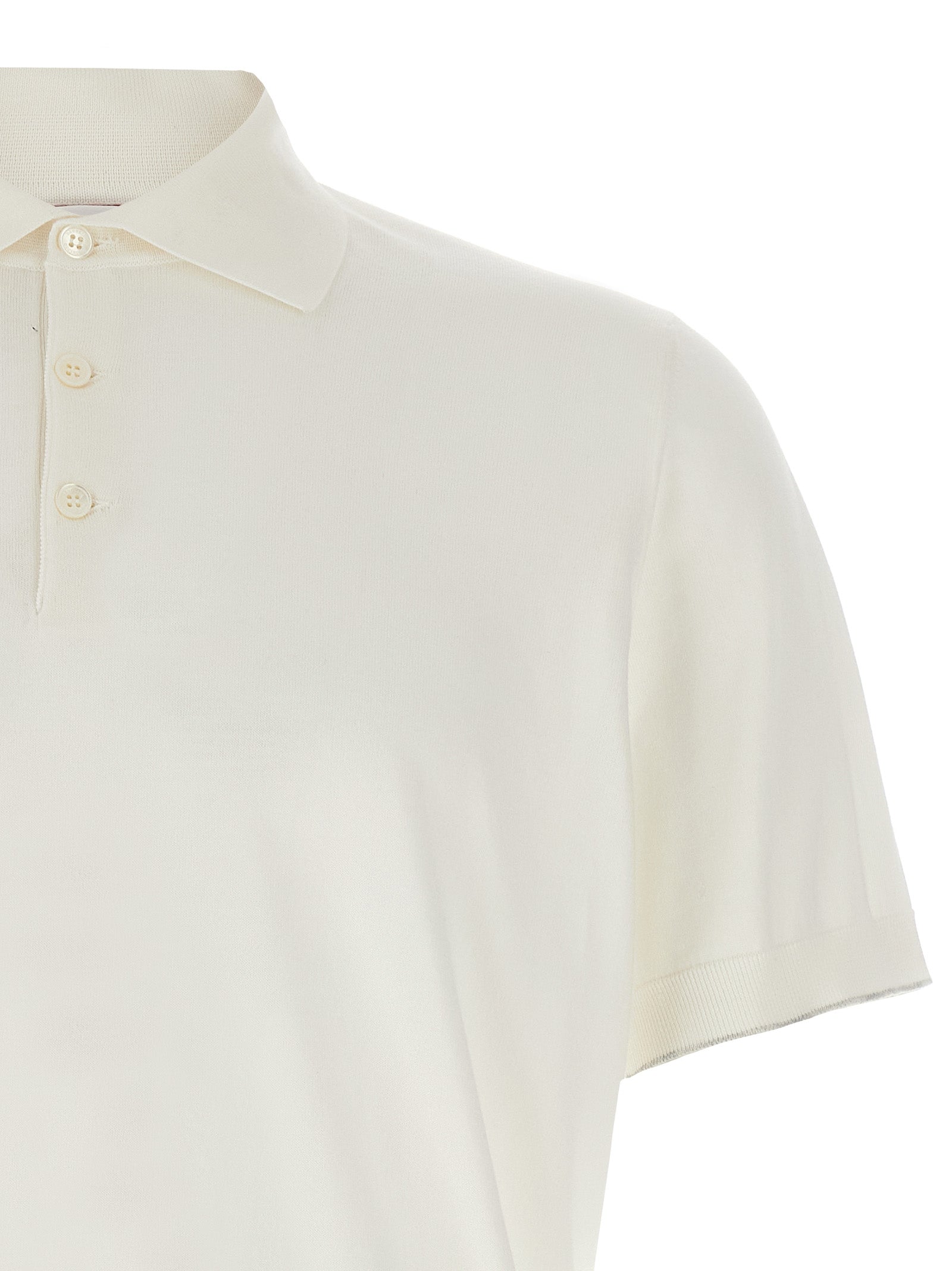 Brunello Cucinelli White Cotton Polo Men's Shirt