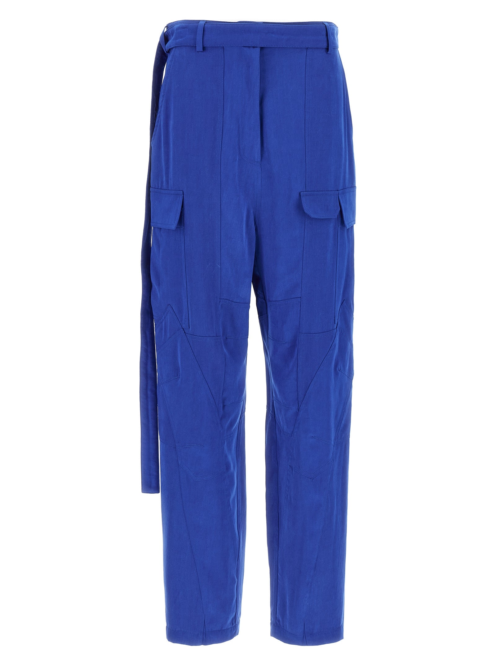 Ferragamo Blue Lyocell Cargo Women's Pants
