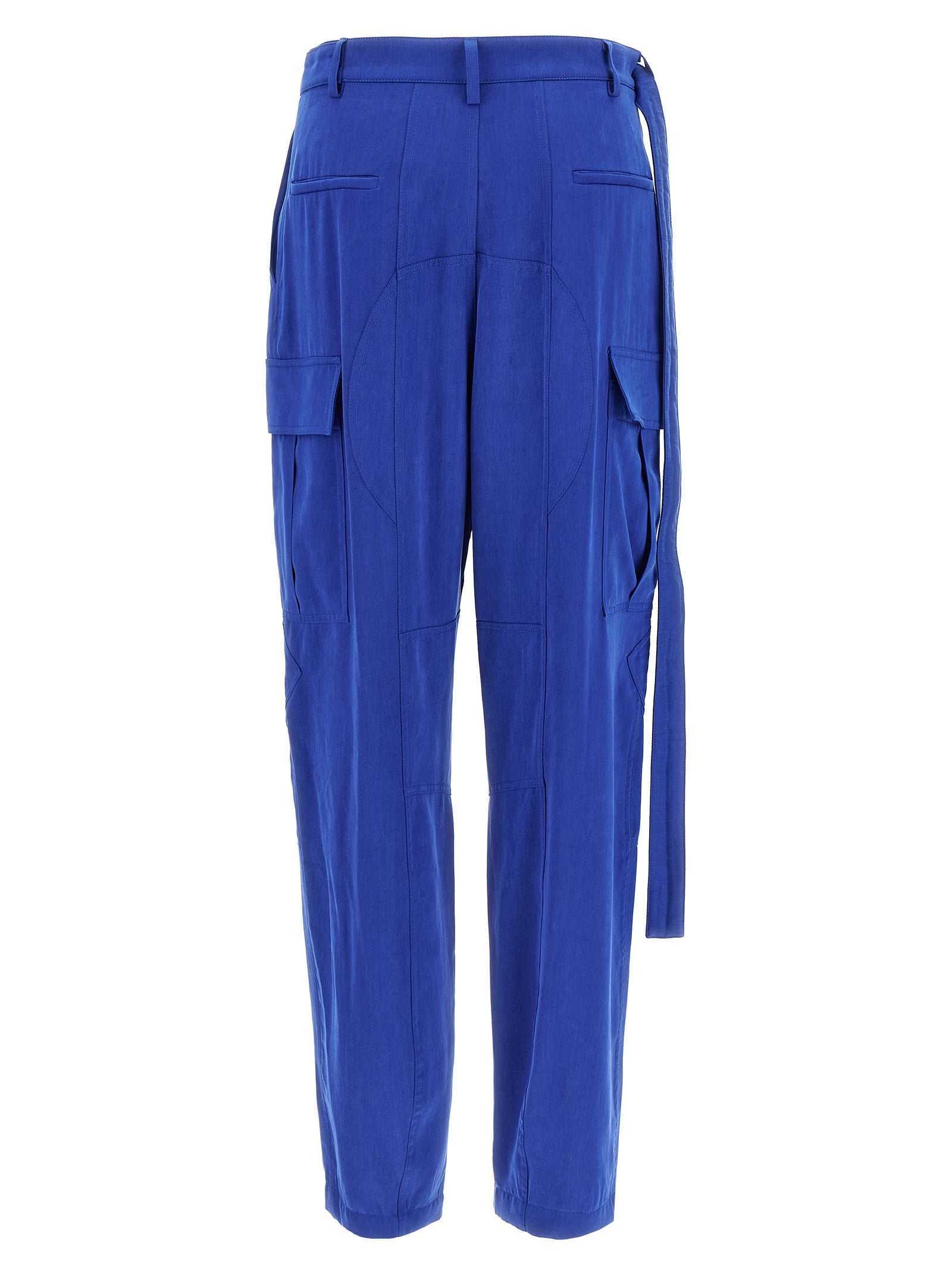Ferragamo Blue Lyocell Cargo Women's Pants
