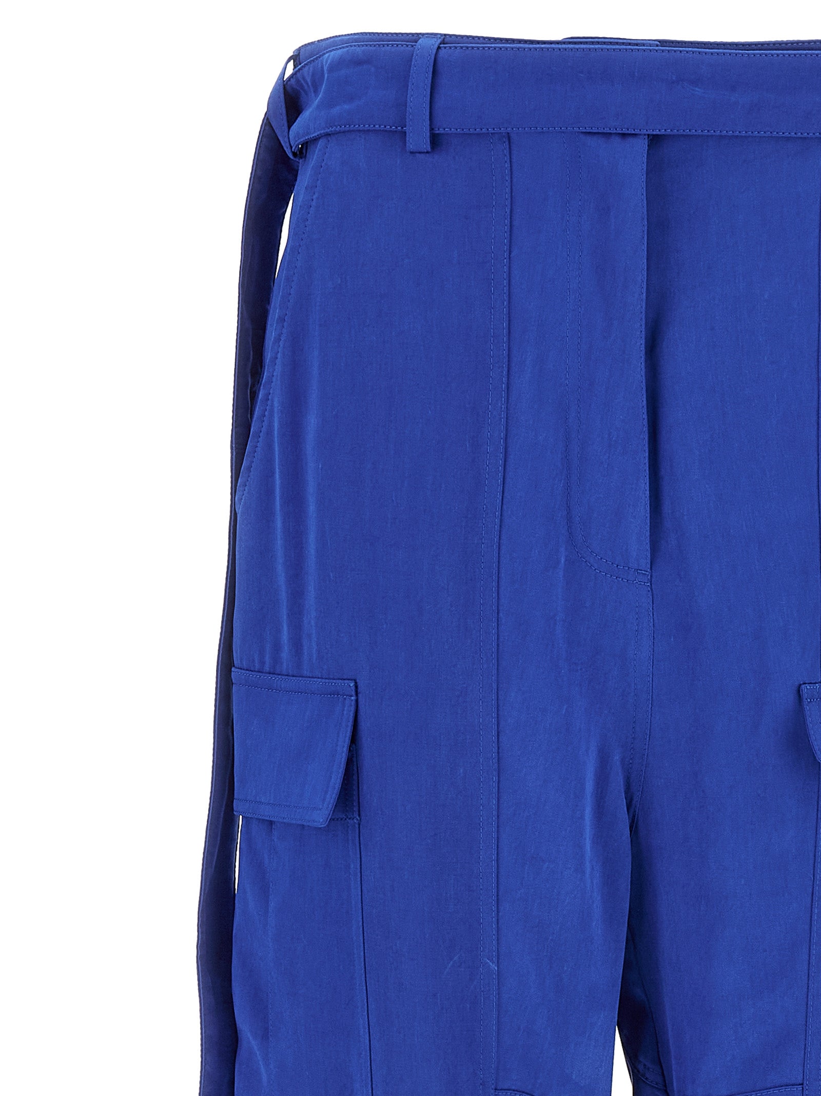 Ferragamo Blue Lyocell Cargo Women's Pants