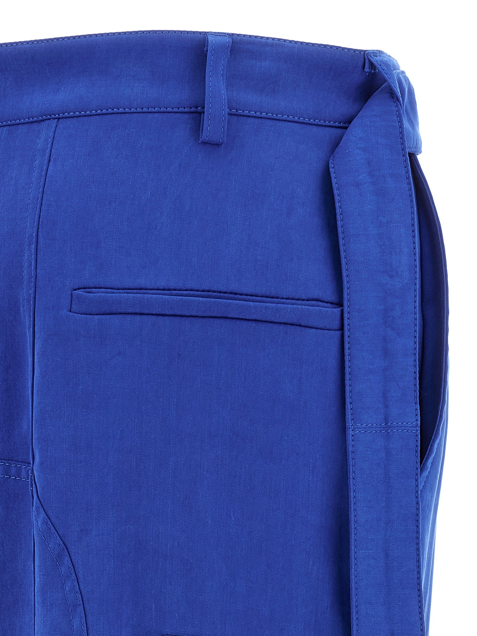 Ferragamo Blue Lyocell Cargo Women's Pants