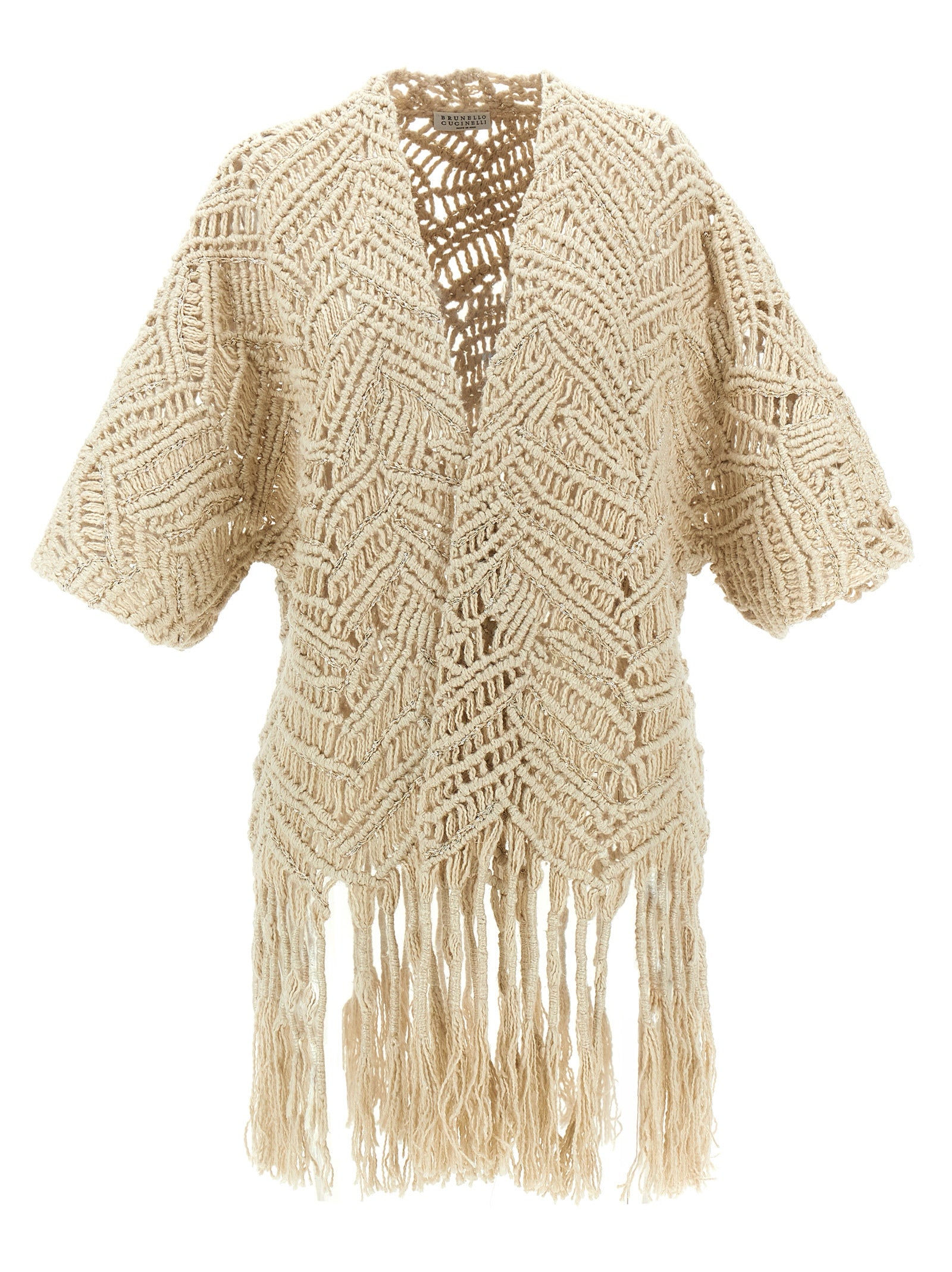 Brunello Cucinelli Beige Silk Women's Cardigan