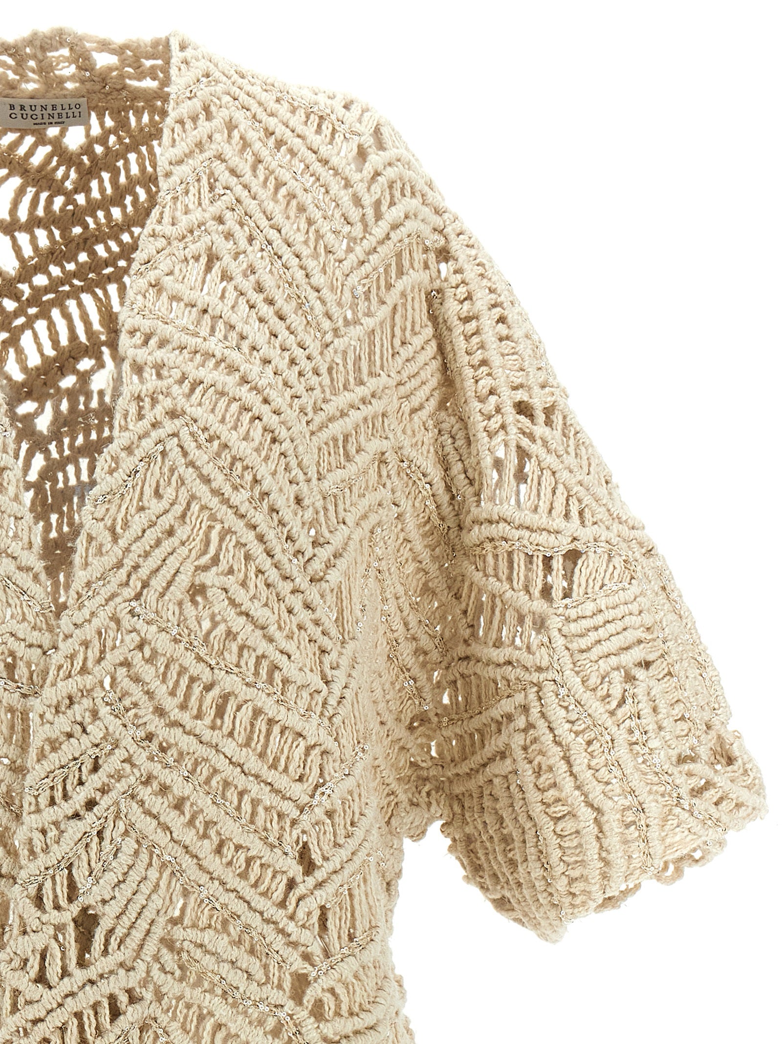 Brunello Cucinelli Beige Silk Women's Cardigan